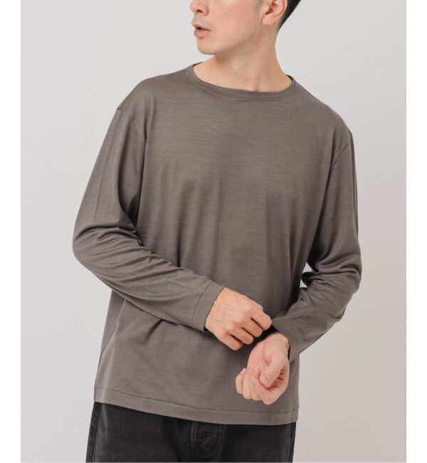 EDIFICE「【L`etiquette &times; EDIFICE】ウール ボート ネック Tシャツ」|Tシャツ・カットソー|グレーA