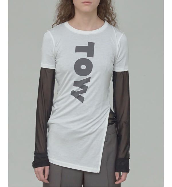 PULP「【Geek Office / ギークオフィス】OPEN YY /  TOYY SIDE SLIT TEE」|Tシャツ・カットソー|ホワイト