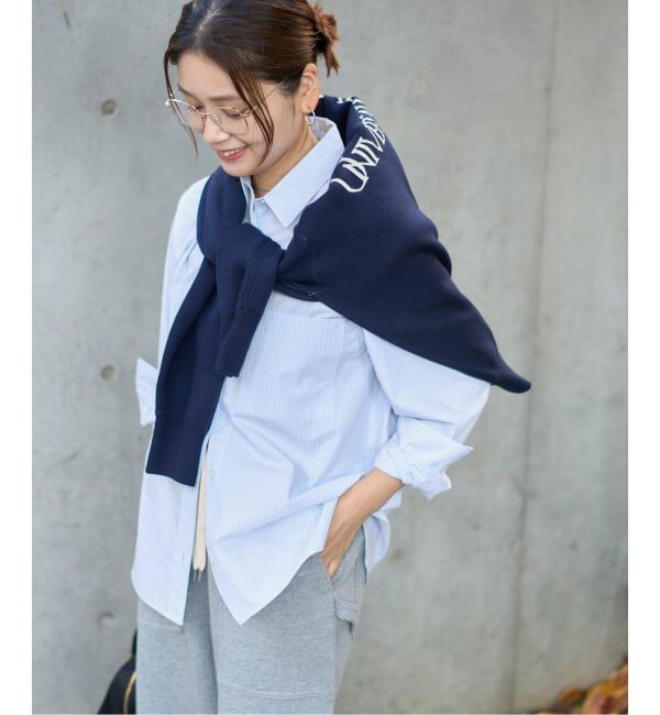 JOURNAL STANDARD「《追加2》先染めタイプライターレギュラーシャツ」|シャツ・ブラウス|サックスブルー