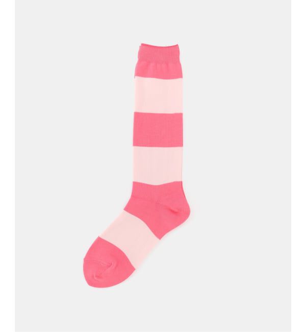 journal standard luxe「COTTON WIDE BORDER SOCKS」|ソックス|ピンク A