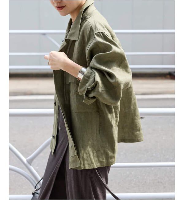 JOURNAL STANDARD「《追加予約2》リネンミリタリージャケット」|ミリタリージャケット|