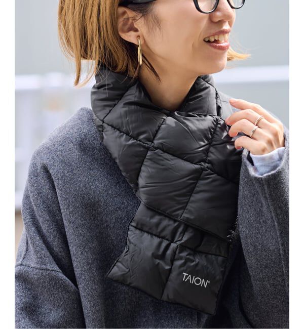 FRAMeWORK「TAION/タイオン BASIC DOWN スカーフ」|マフラー|ブラック