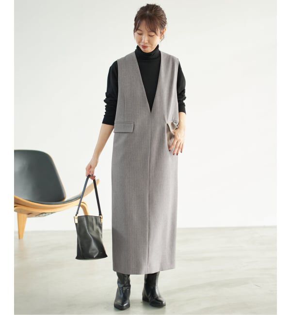 Spick and Span「《WEB限定 / 追加》ダブルクロスVネックワンピース」|ワンピース|