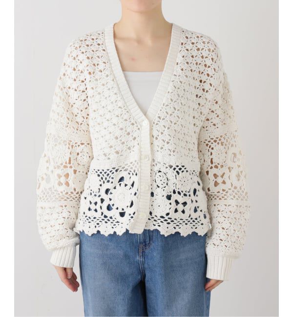 Spick and Span「カギ針ローゲージカーディガン」|カーディガン|