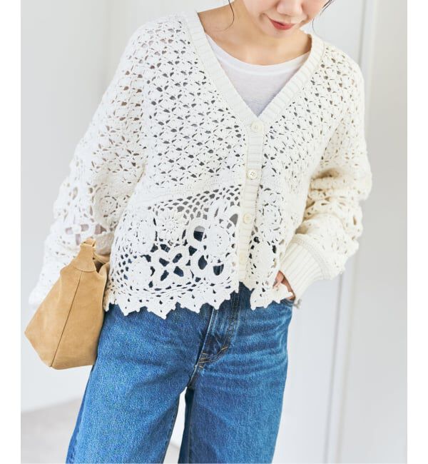 Spick and Span「カギ針ローゲージカーディガン」|カーディガン|