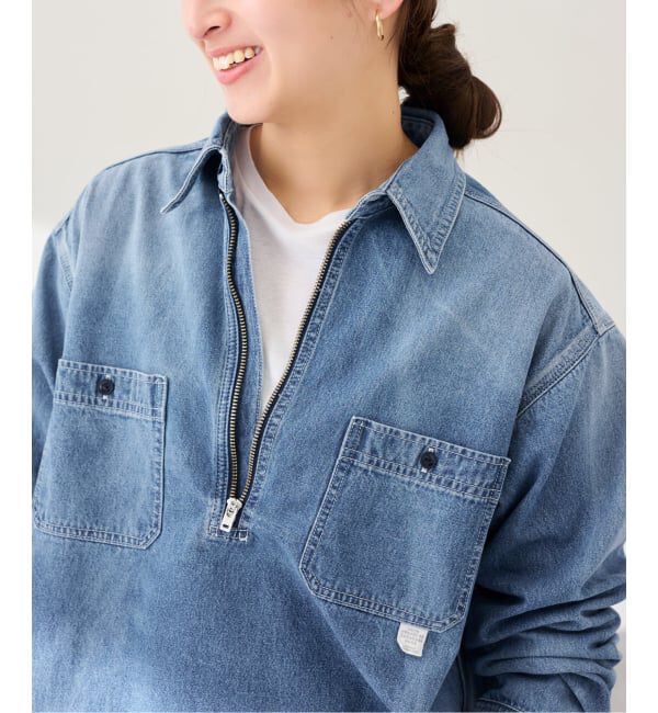 FRAMeWORK「UNION HERCULES/ユニオンヘラクレス MADE デニムハーフジップシャツ」|シャツ・ブラウス|