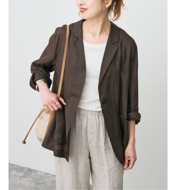 Spick and Span「《手洗い可 / 追加予約》ラミーミックスシアージャケット」|テーラードジャケット|