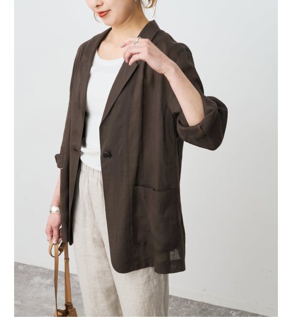 Spick and Span「《手洗い可 / 追加予約》ラミーミックスシアージャケット」|テーラードジャケット|