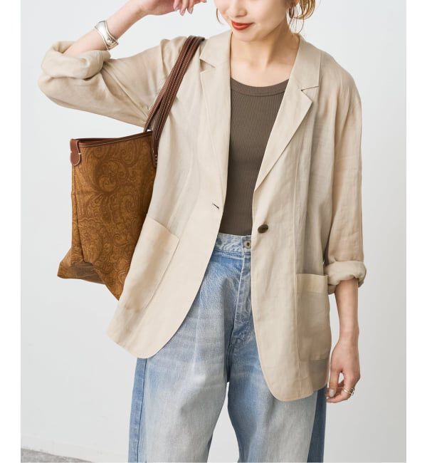 Spick and Span「《手洗い可 / 追加予約》ラミーミックスシアージャケット」|テーラードジャケット|