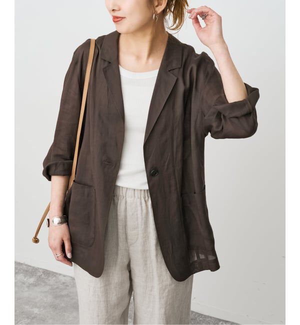 Spick and Span「《手洗い可 / 追加予約》ラミーミックスシアージャケット」|テーラードジャケット|ブラウン