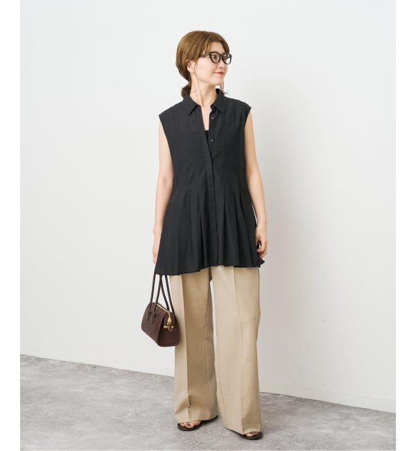 Spick and Span「《手洗い可 / 予約》C/Rボイルタックノースリーブブラウス」|シャツ・ブラウス|