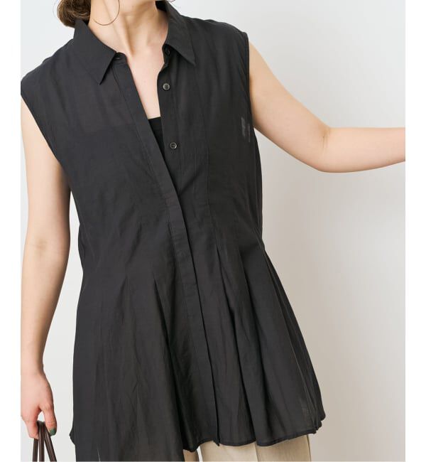 Spick and Span「《手洗い可 / 予約》C/Rボイルタックノースリーブブラウス」|シャツ・ブラウス|