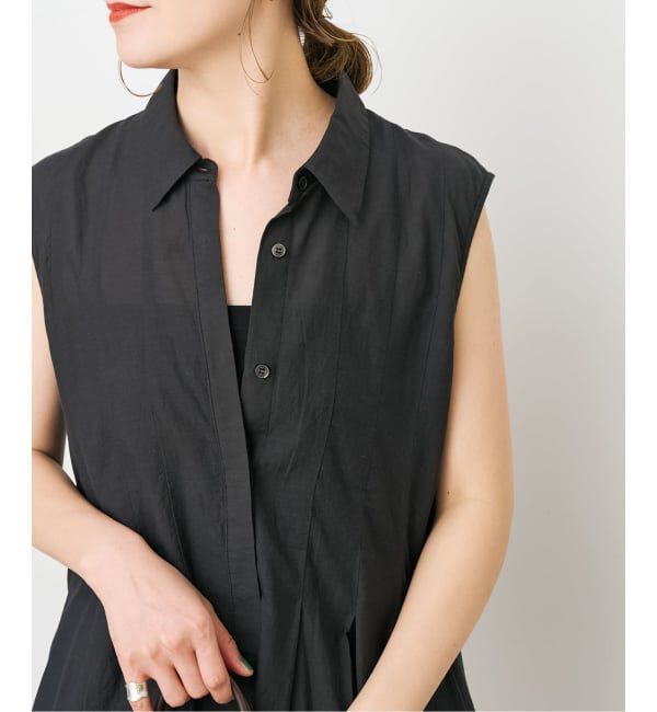 Spick and Span「《手洗い可 / 予約》C/Rボイルタックノースリーブブラウス」|シャツ・ブラウス|