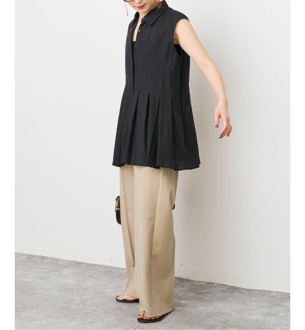 Spick and Span「《手洗い可 / 予約》C/Rボイルタックノースリーブブラウス」|シャツ・ブラウス|