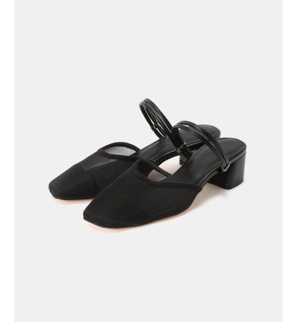  「4cmオブリークアンクルチュールミュール」|パンプス|ブラック C