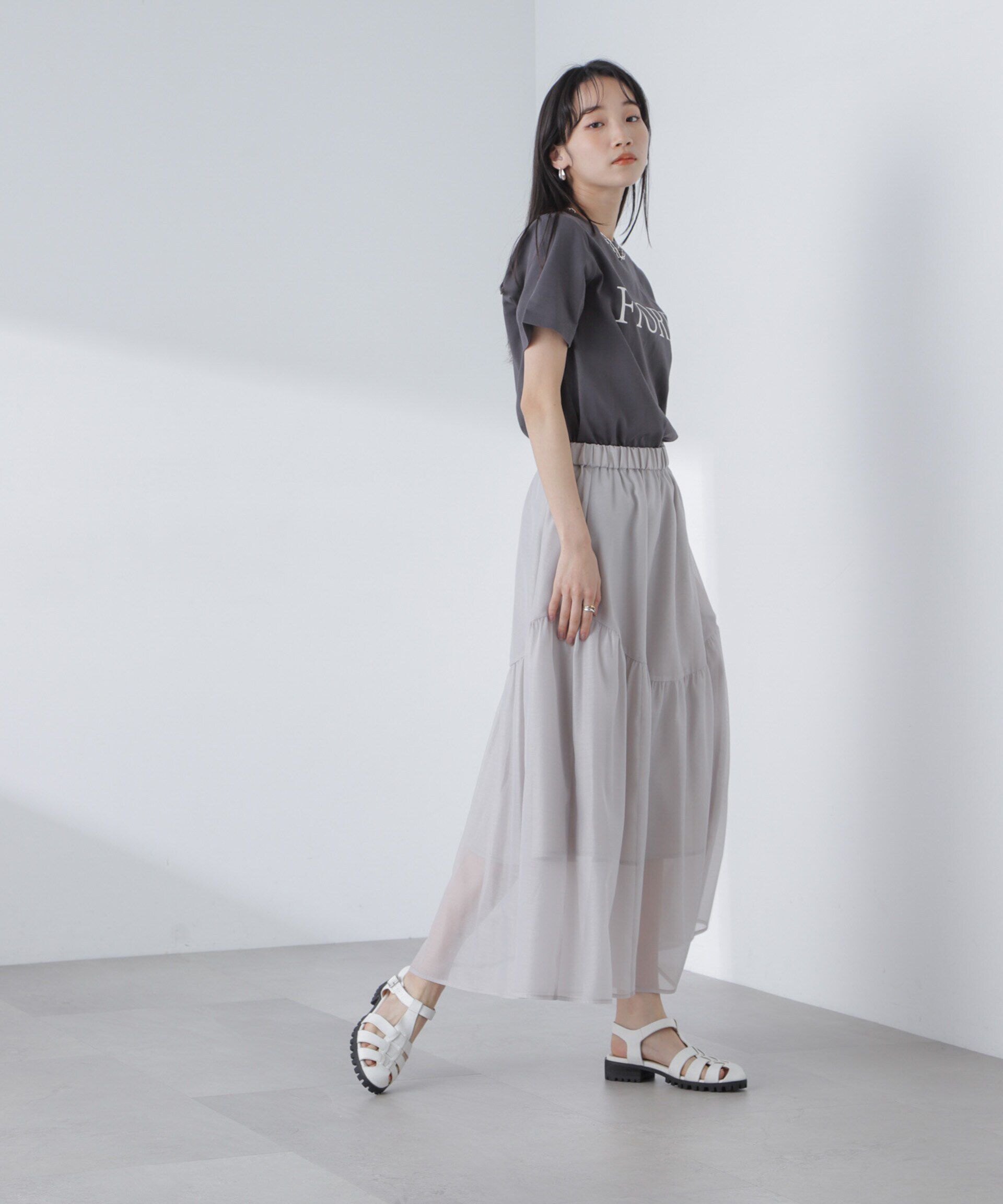 nano･universe「シアーギャザースカート」|スカート|