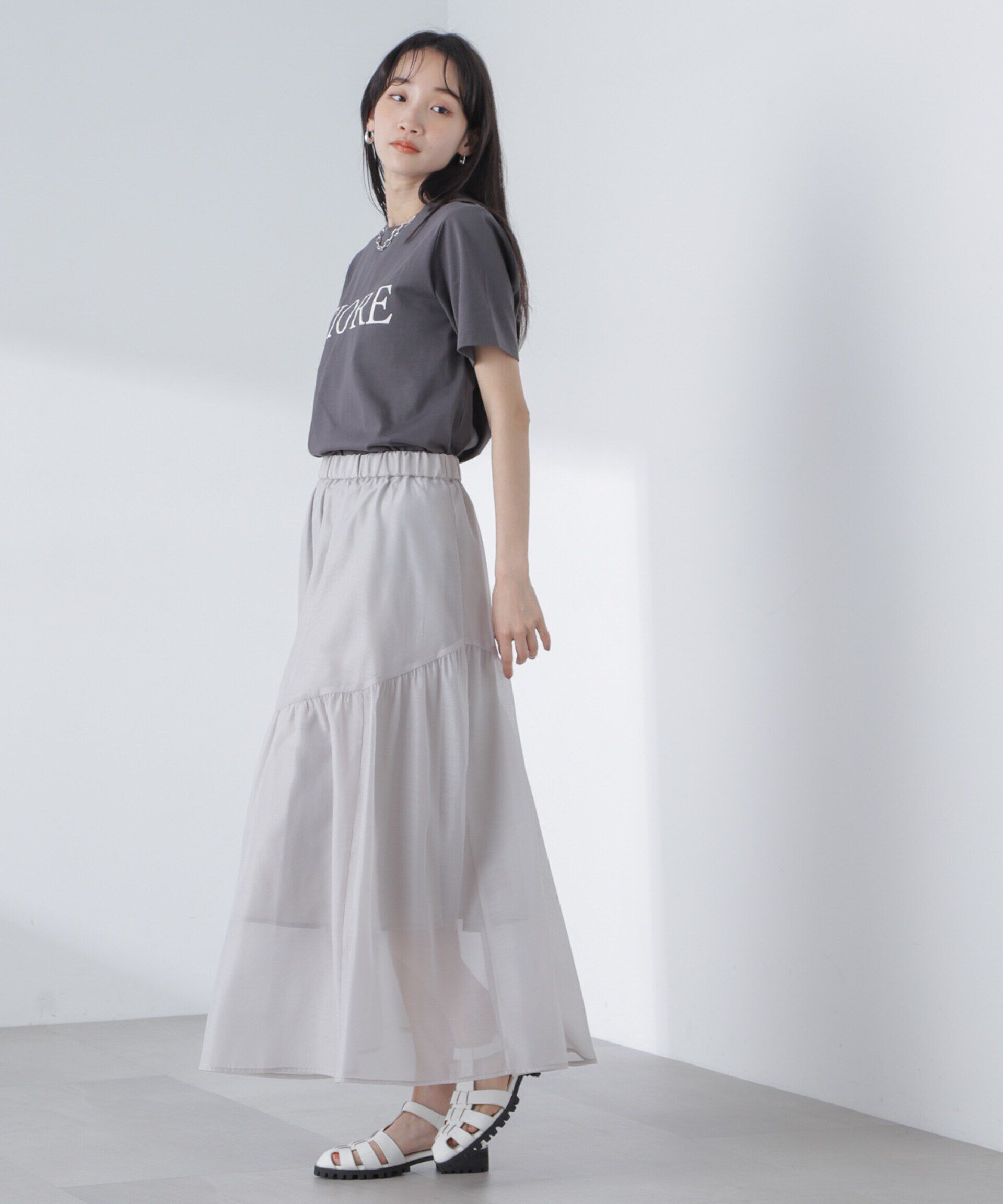 nano･universe「シアーギャザースカート」|スカート|