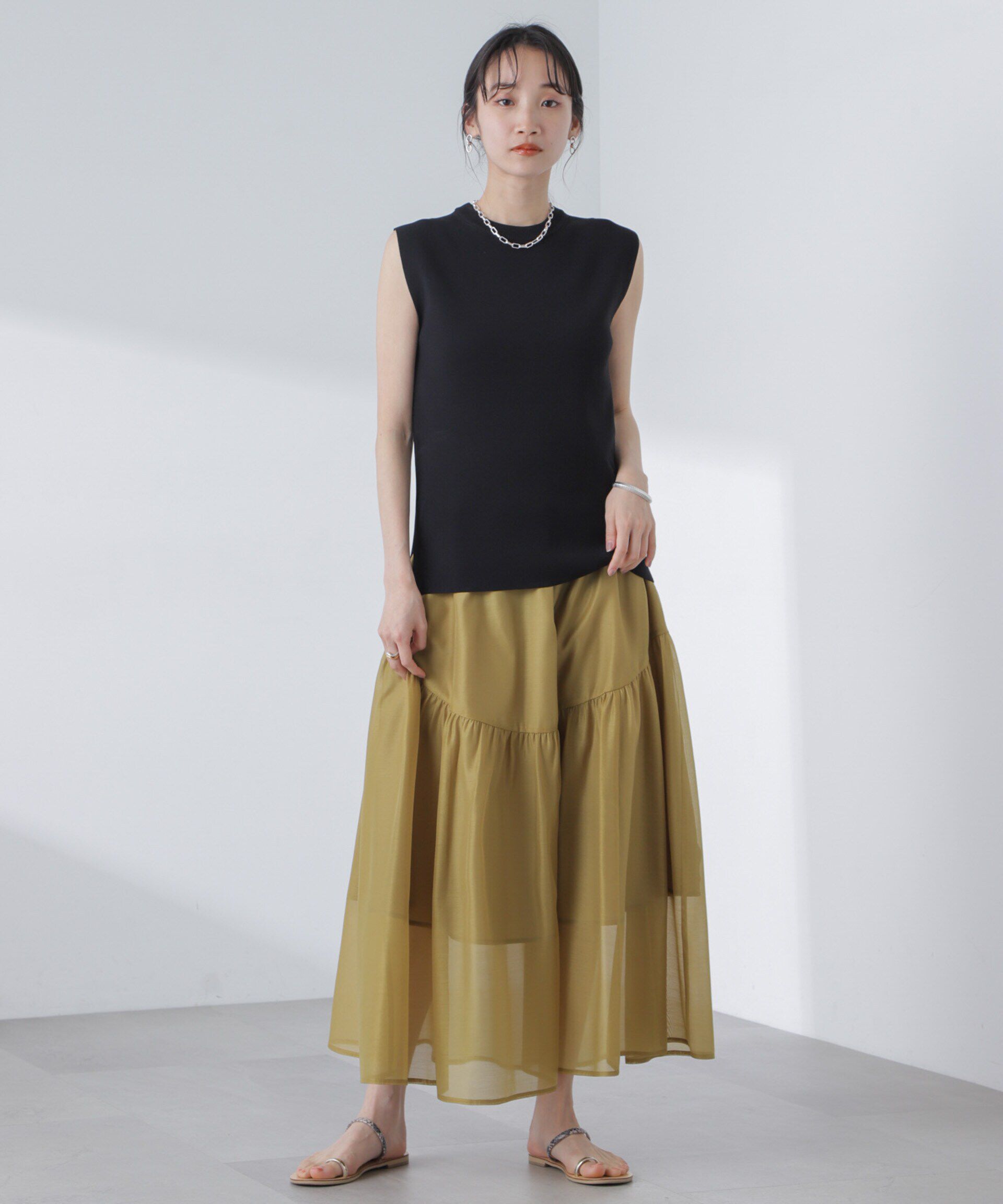 nano･universe「シアーギャザースカート」|スカート|