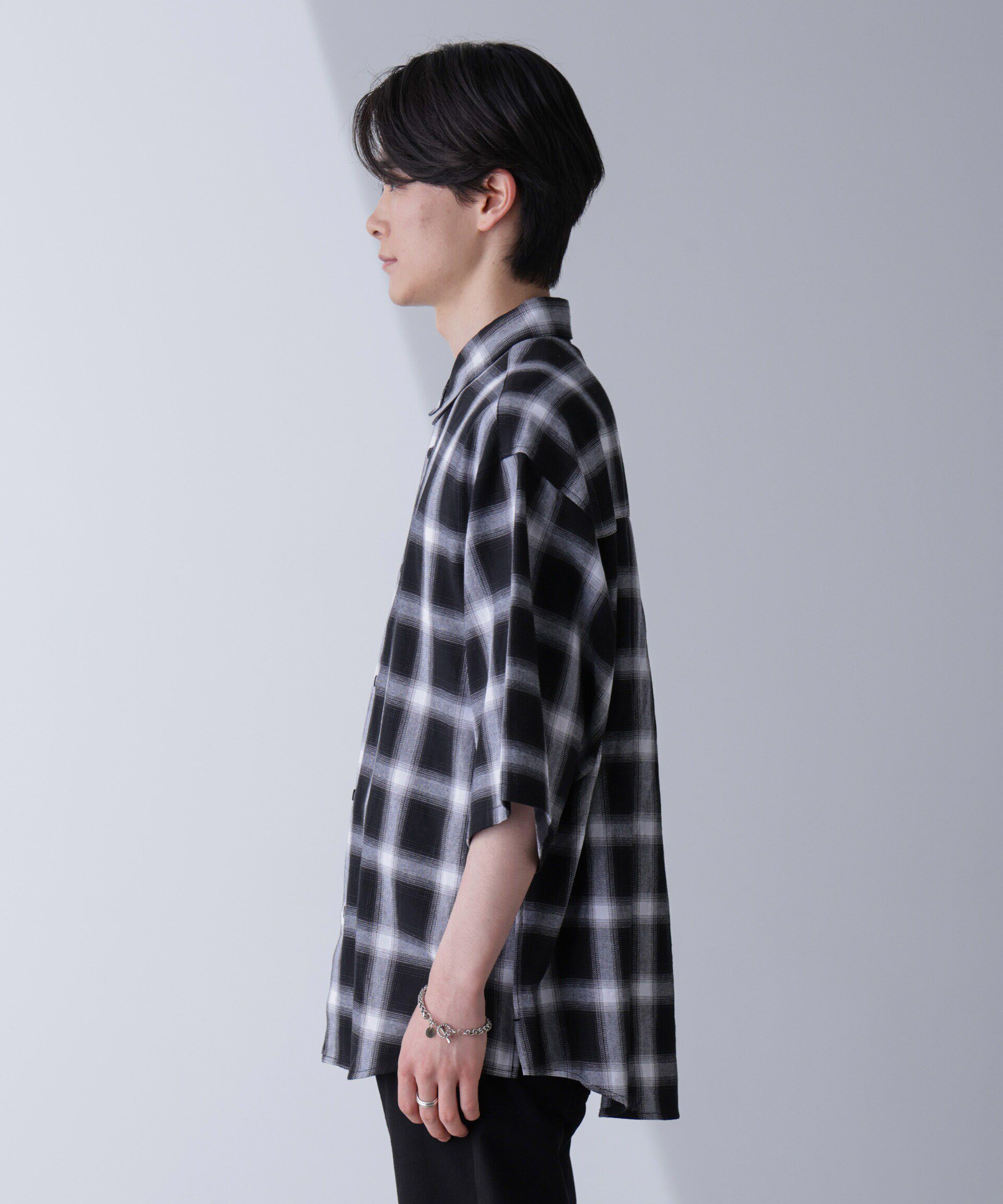 nano･universe「リラックスオンブレーチェックシャツ 半袖」|シャツ・ブラウス|