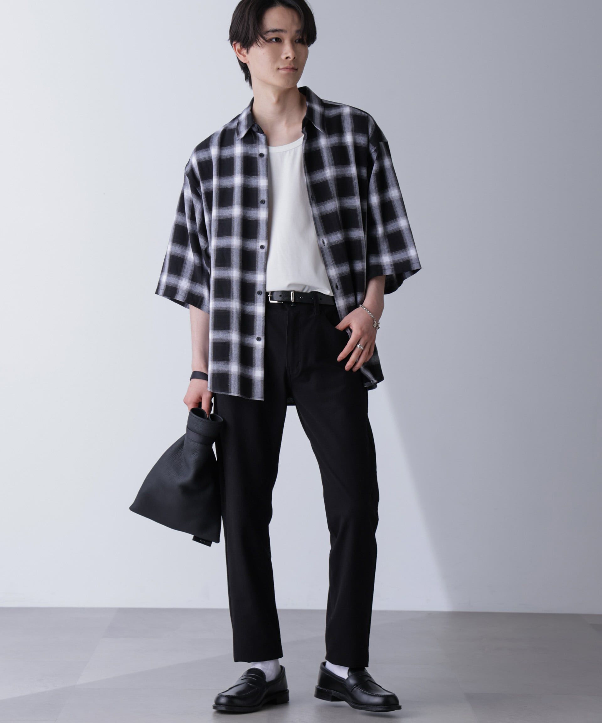 nano･universe「リラックスオンブレーチェックシャツ 半袖」|シャツ・ブラウス|