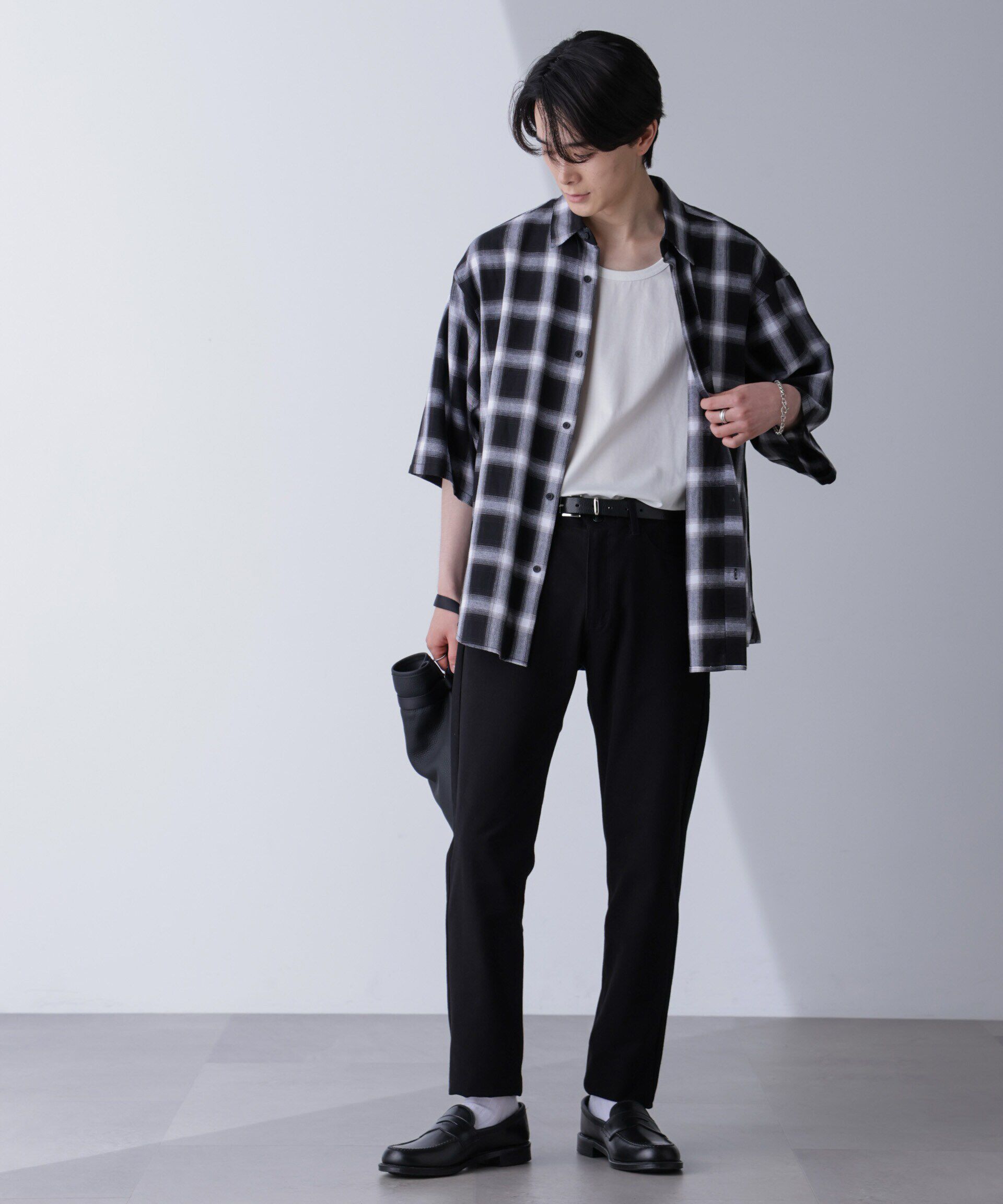 nano･universe「リラックスオンブレーチェックシャツ 半袖」|シャツ・ブラウス|
