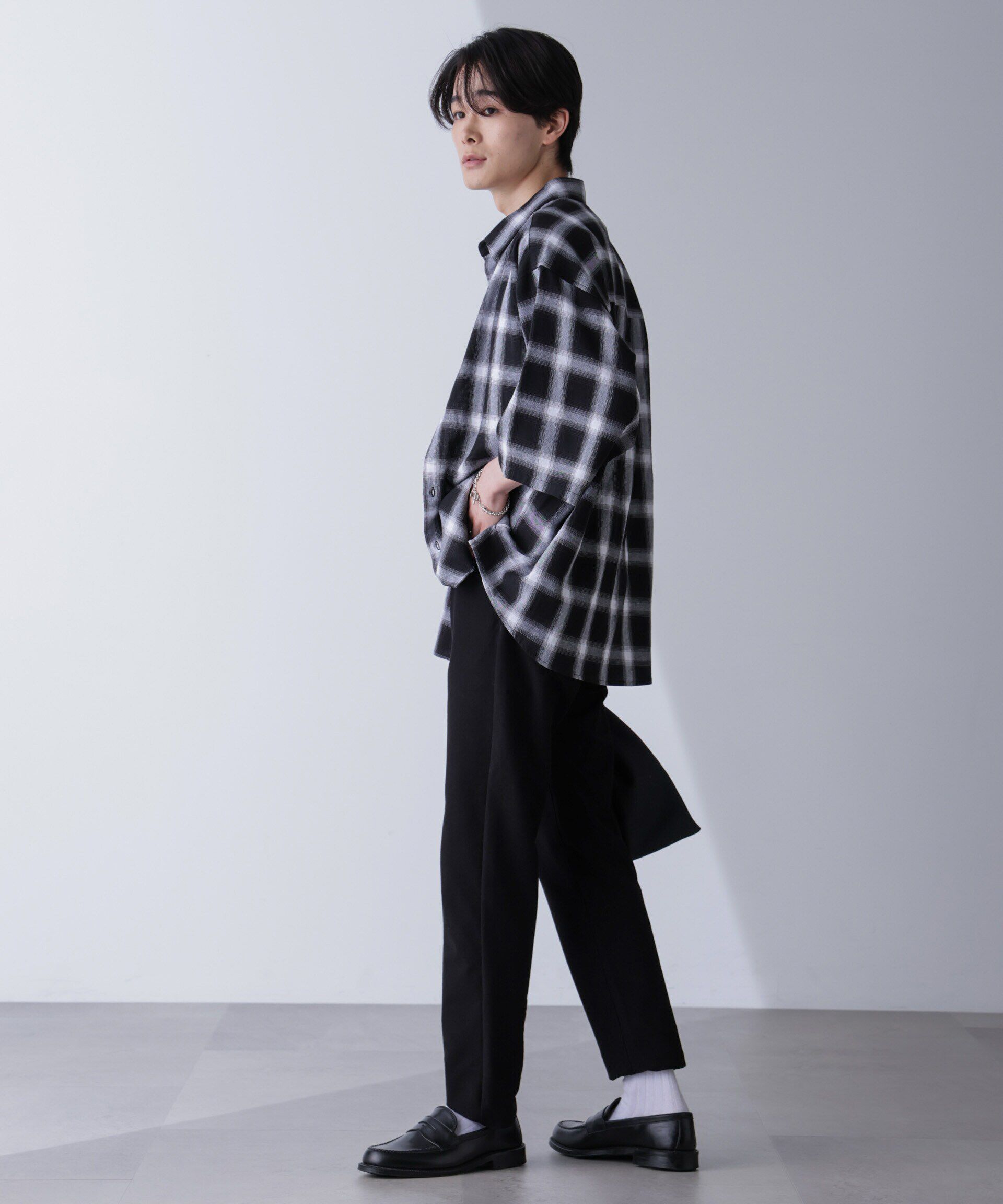 nano･universe「リラックスオンブレーチェックシャツ 半袖」|シャツ・ブラウス|