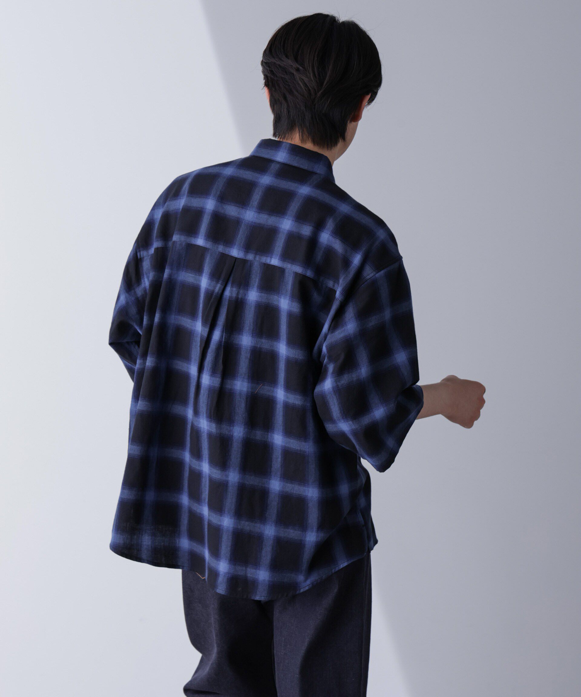 nano･universe「リラックスオンブレーチェックシャツ 半袖」|シャツ・ブラウス|