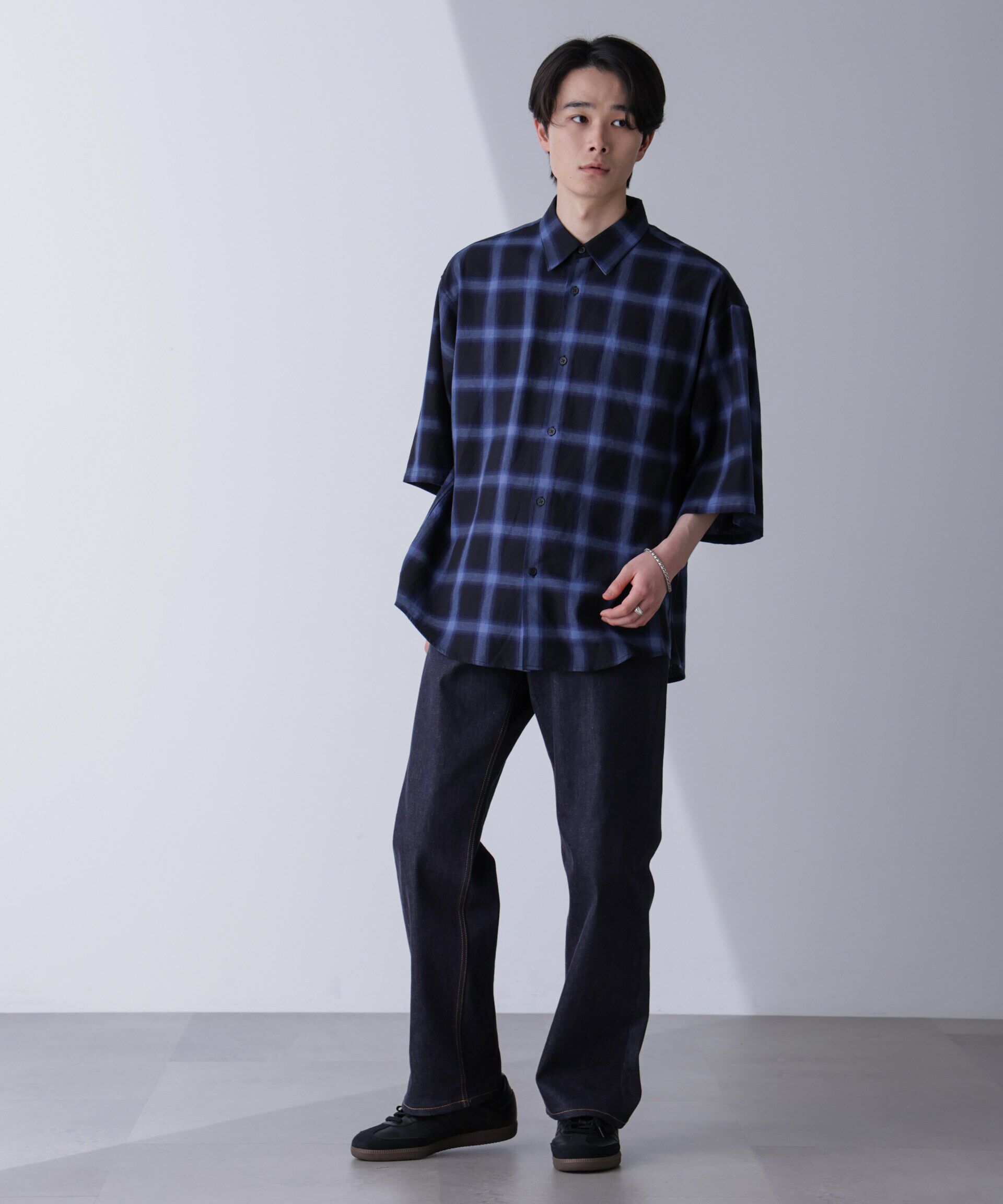 nano･universe「リラックスオンブレーチェックシャツ 半袖」|シャツ・ブラウス|