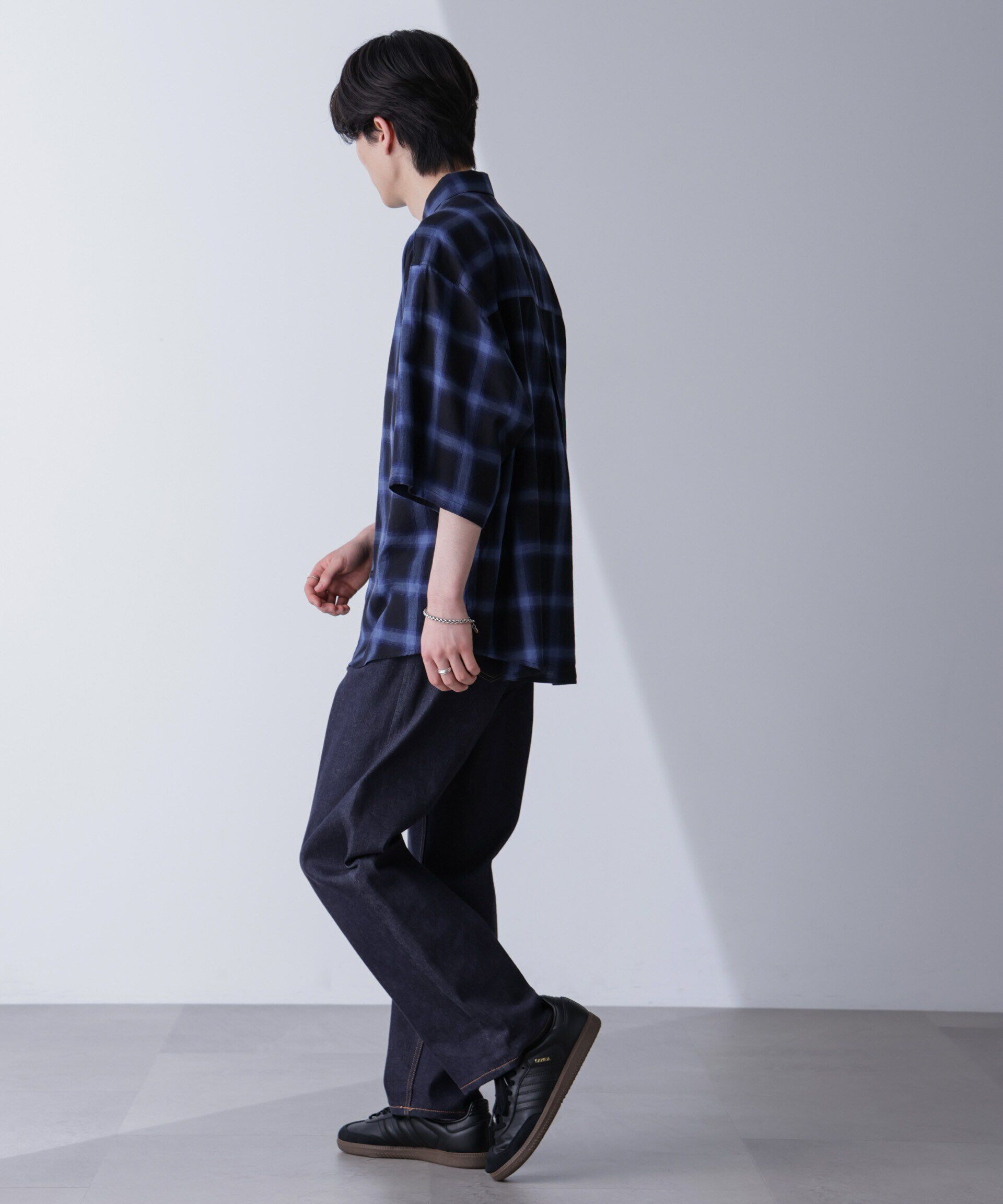 nano･universe「リラックスオンブレーチェックシャツ 半袖」|シャツ・ブラウス|