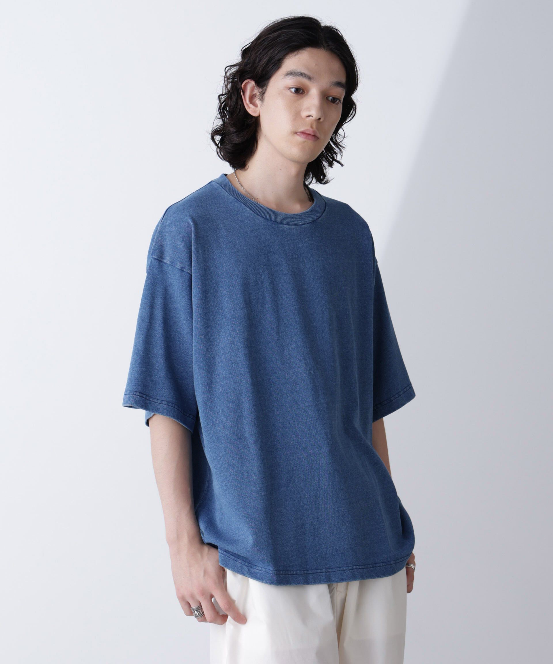 nano･universe「リラックスインディゴTシャツ 半袖」|Tシャツ・カットソー|