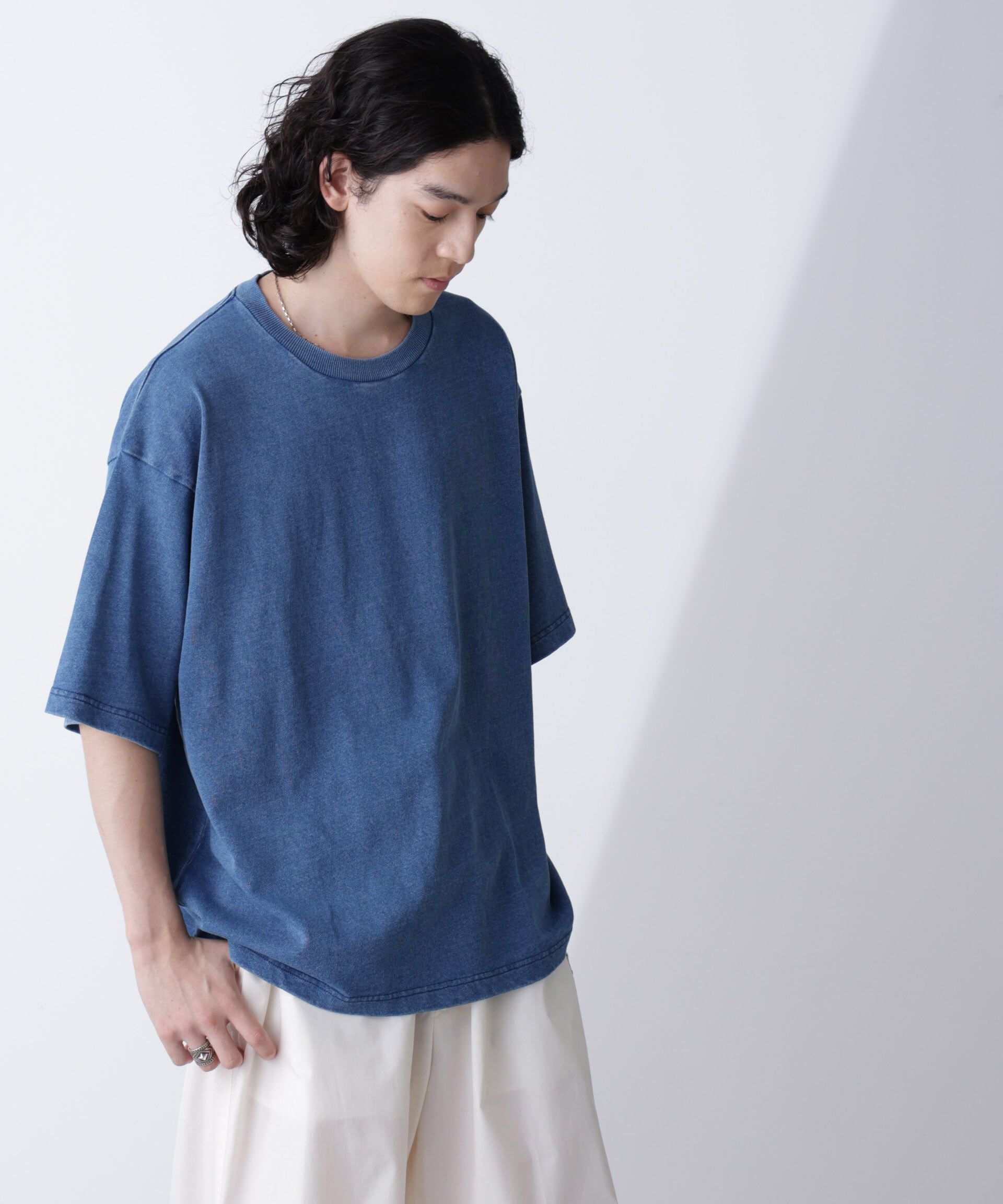 nano･universe「リラックスインディゴTシャツ 半袖」|Tシャツ・カットソー|