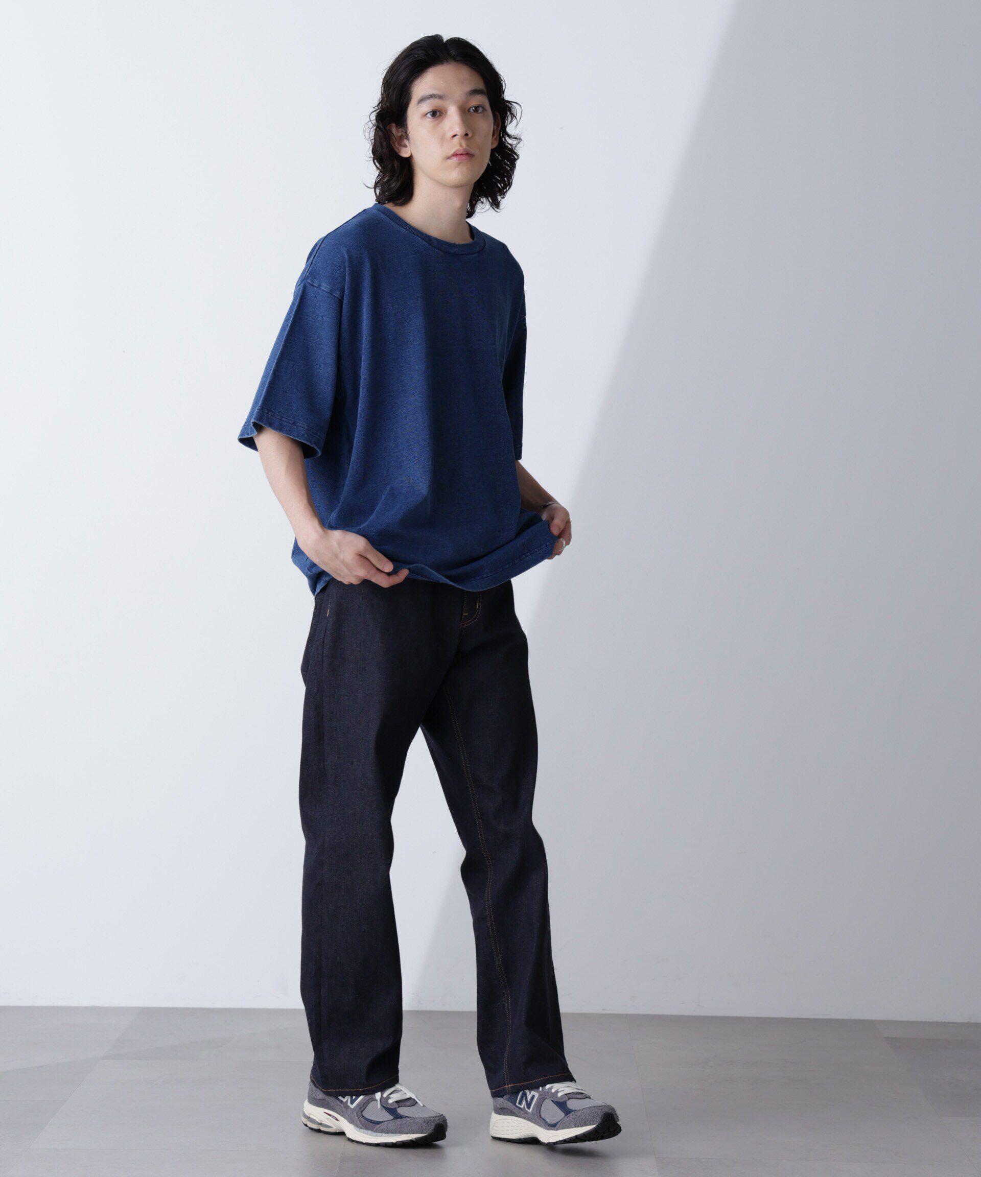 nano･universe「リラックスインディゴTシャツ 半袖」|Tシャツ・カットソー|