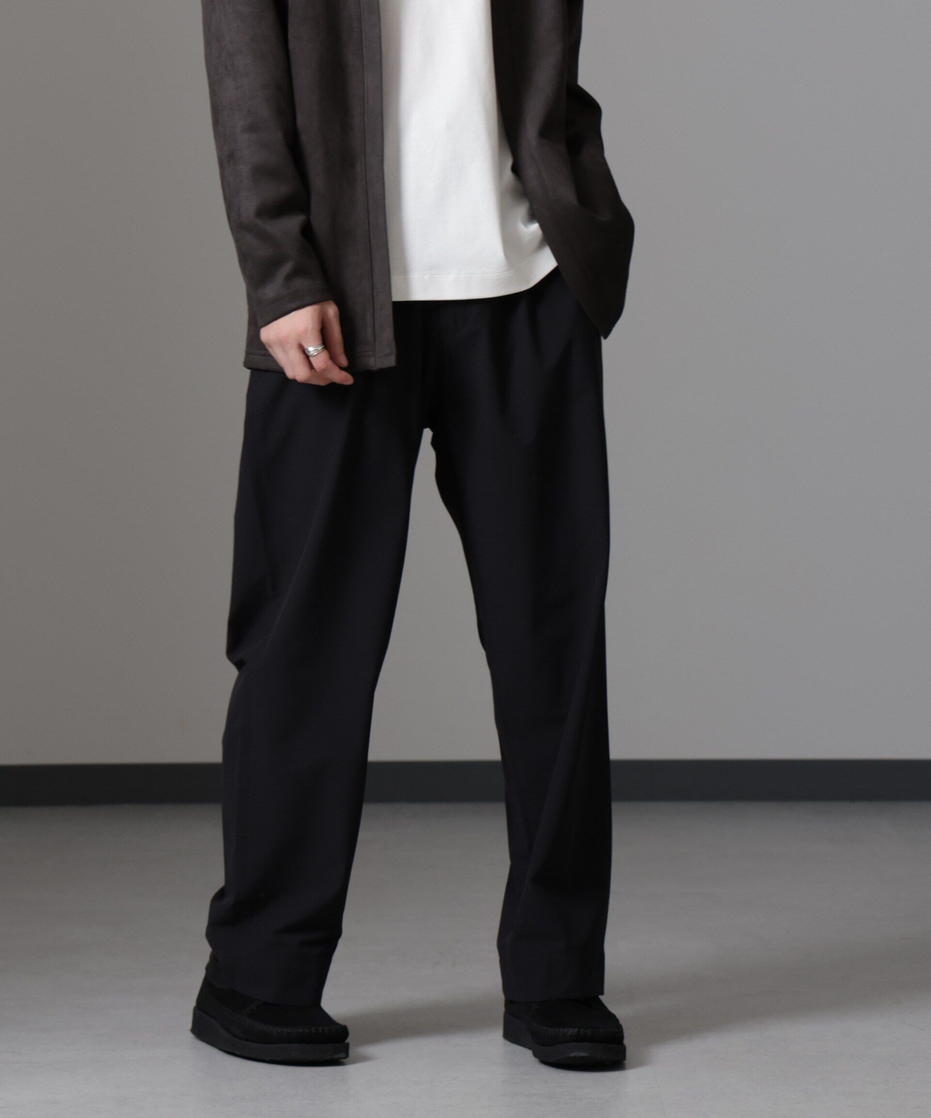 nano･universe「ストレッチワイドイージーパンツ(セットアップ可)」|チノ|