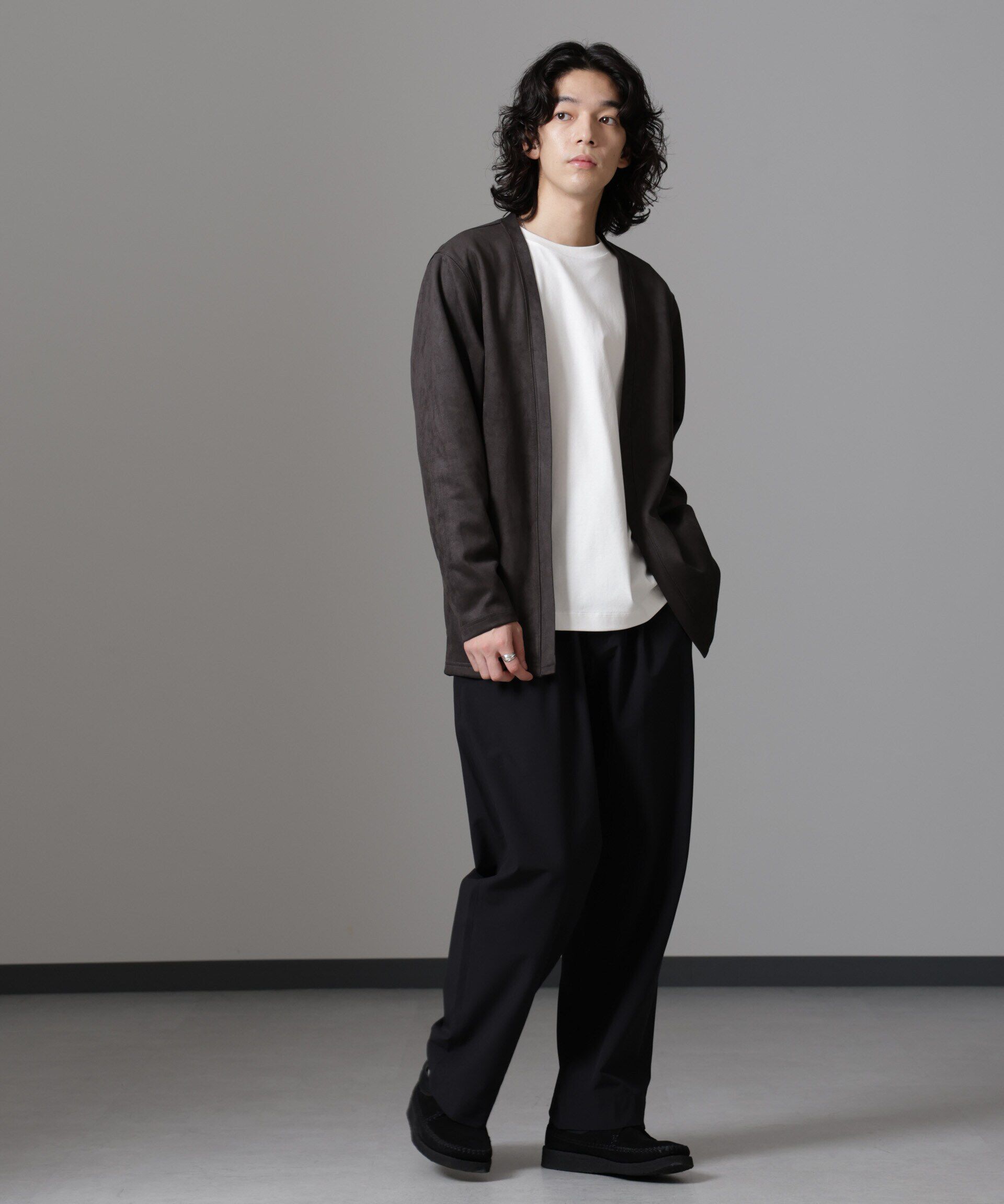 nano･universe「ストレッチワイドイージーパンツ(セットアップ可)」|チノ|