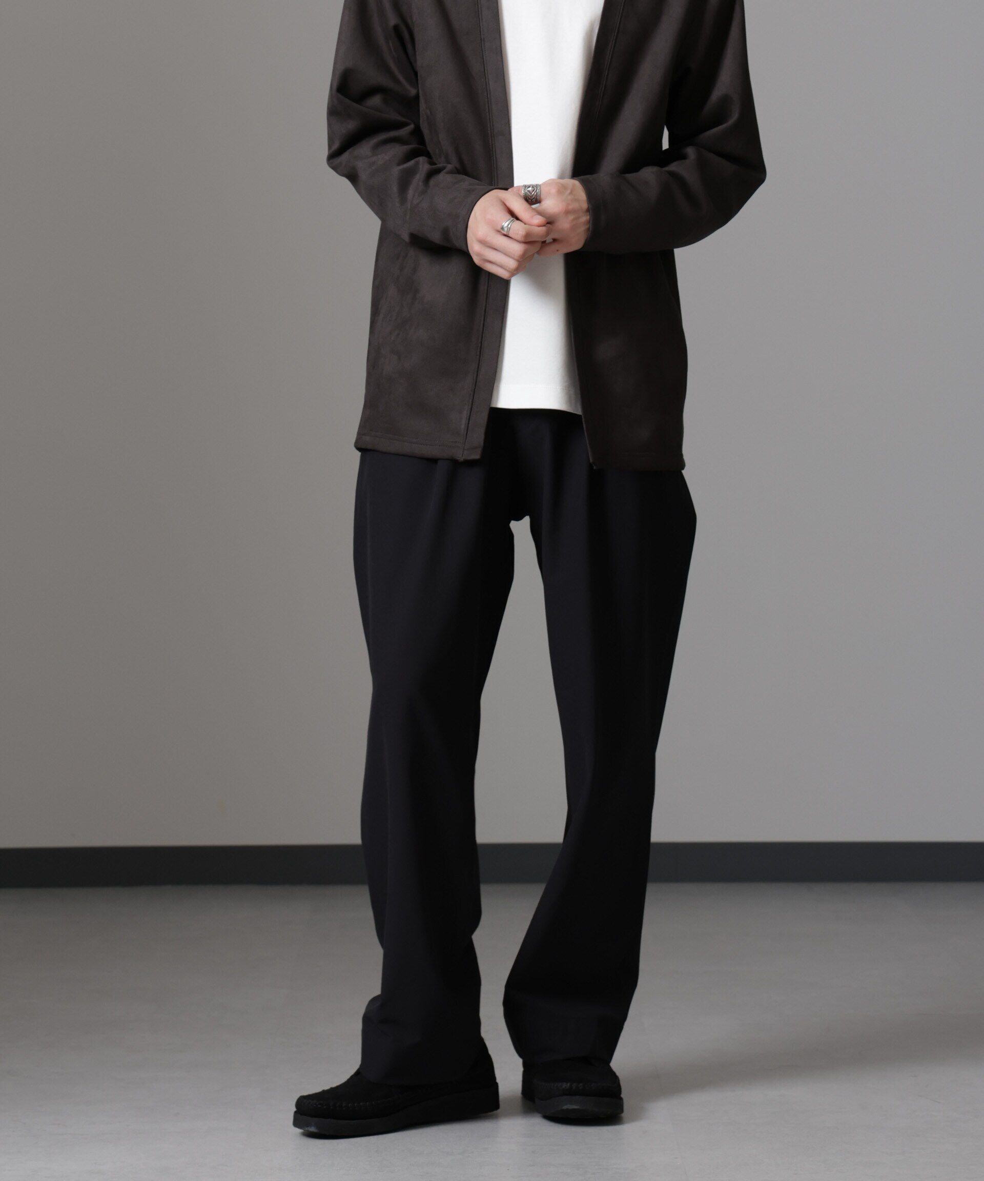 nano･universe「ストレッチワイドイージーパンツ(セットアップ可)」|チノ|