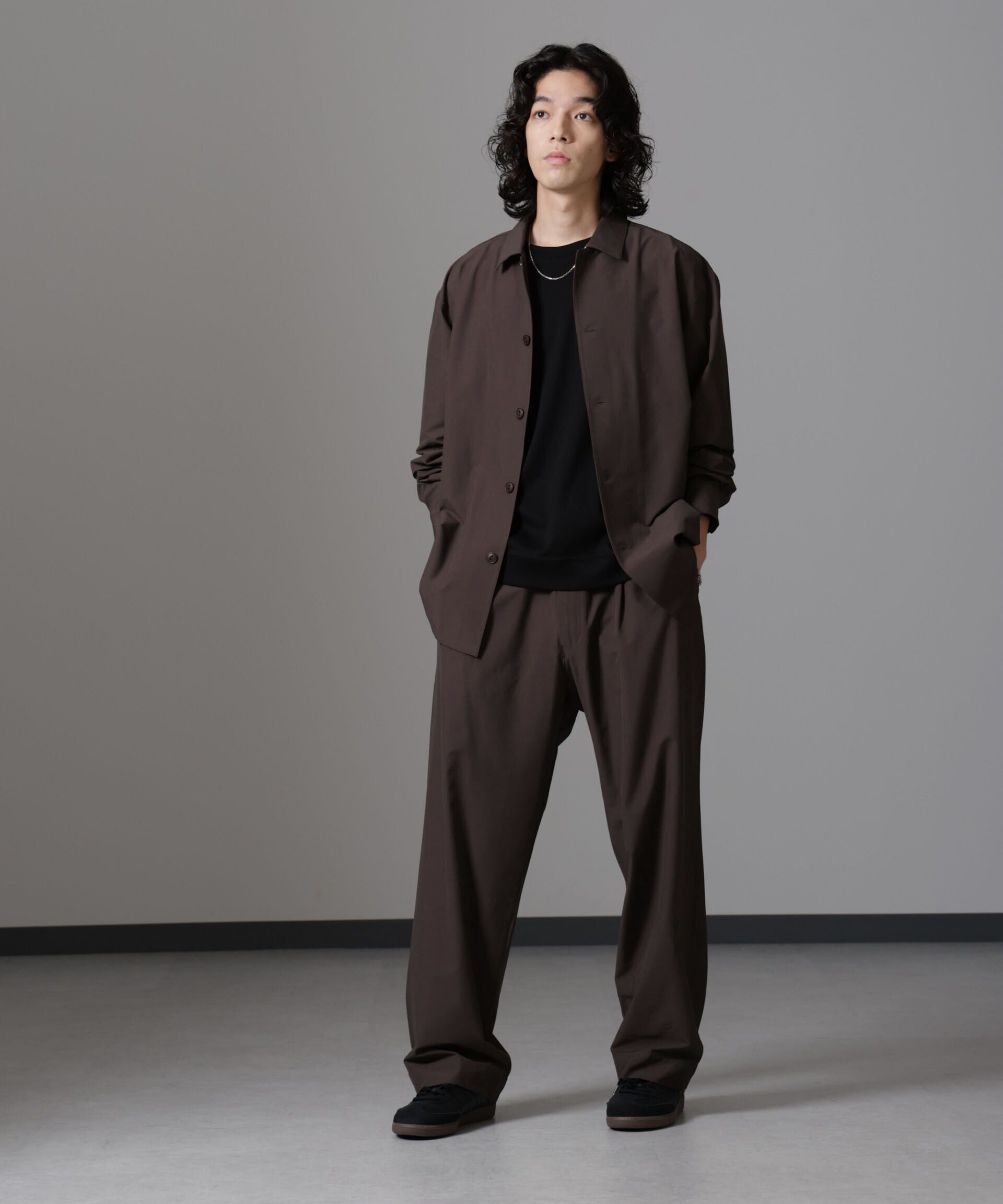 nano･universe「ストレッチワイドイージーパンツ(セットアップ可)」|チノ|