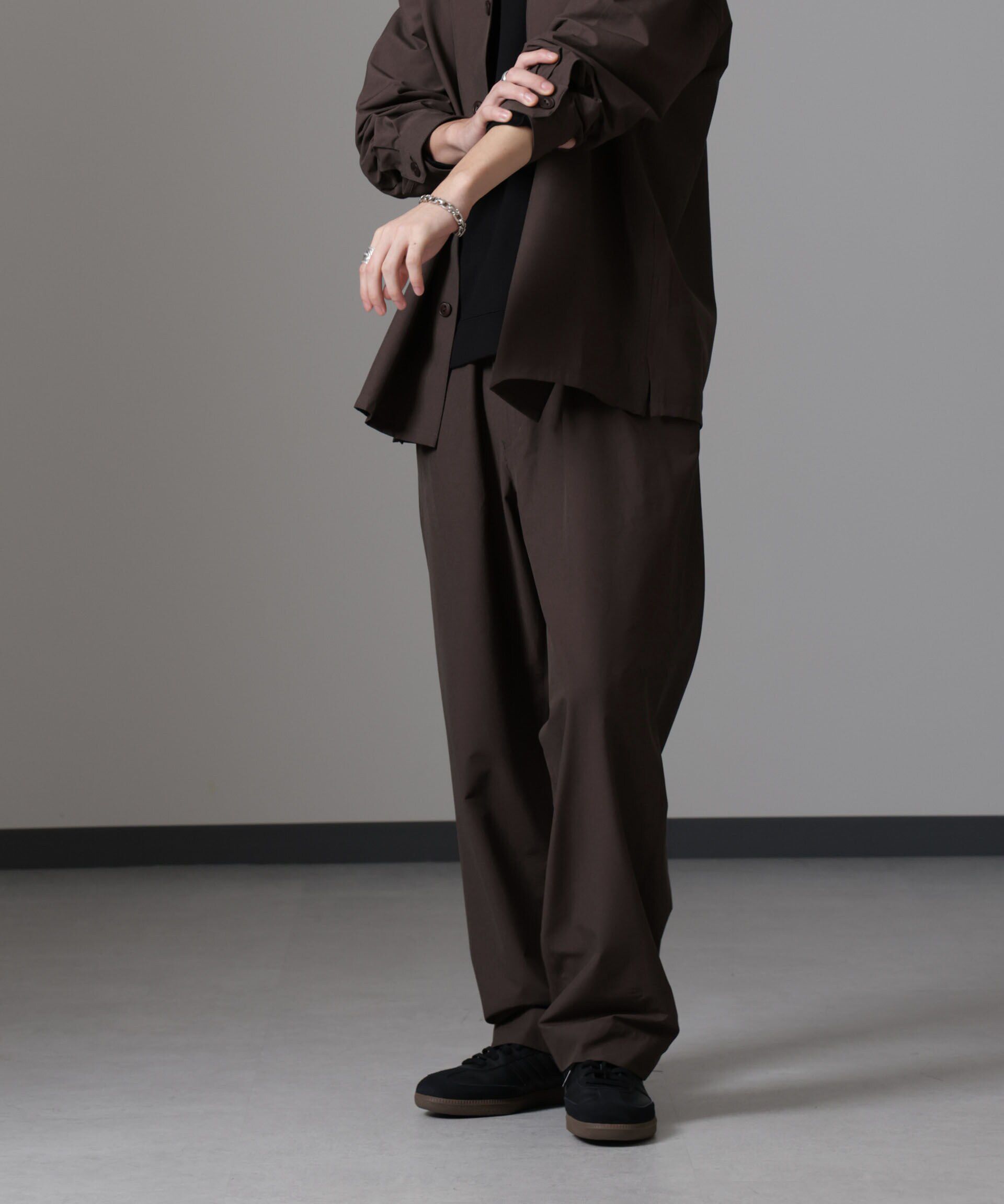 nano･universe「ストレッチワイドイージーパンツ(セットアップ可)」|チノ|