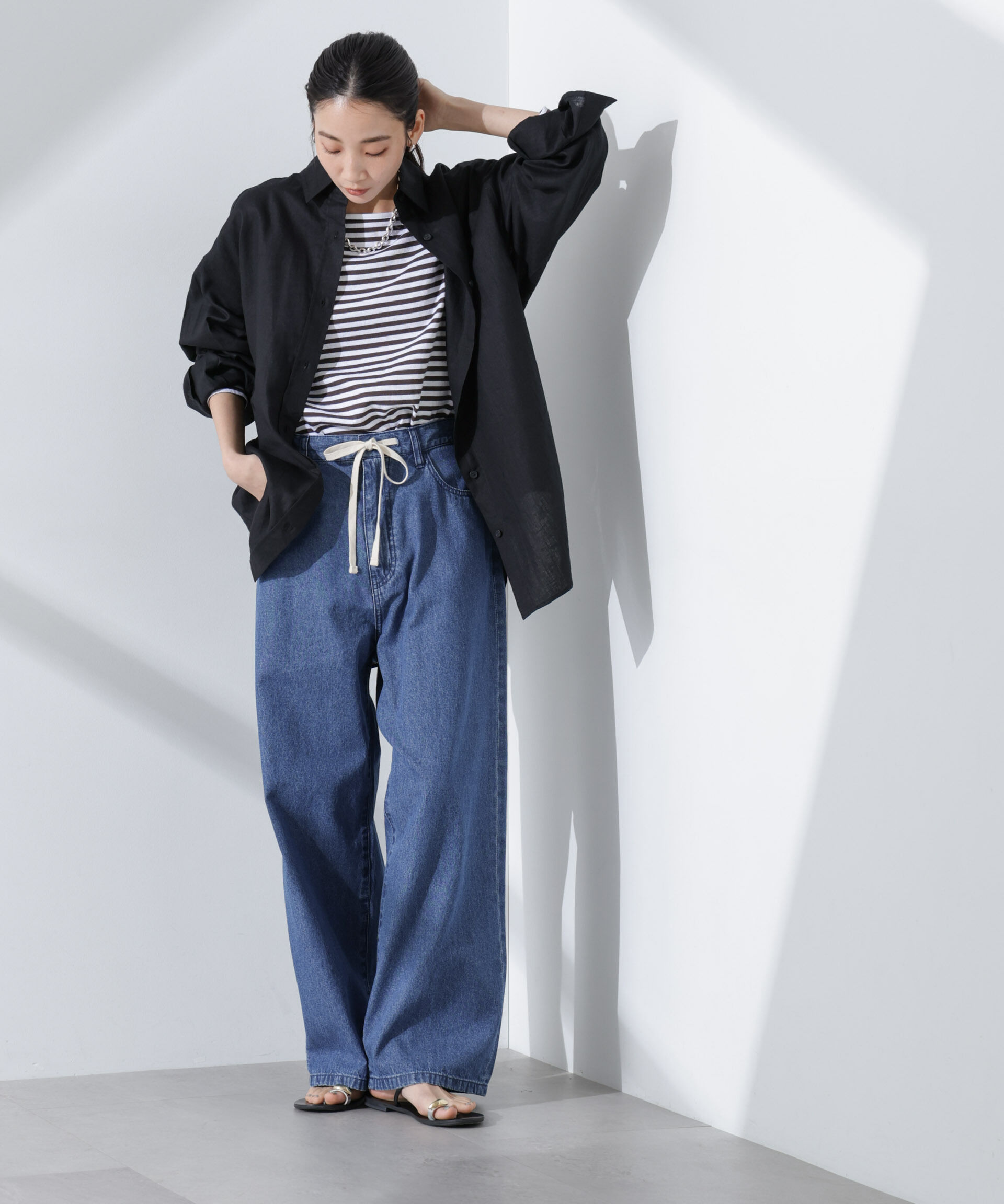 nano･universe「Anti Smell Linen ベーシックワイドシャツ」|シャツ・ブラウス|