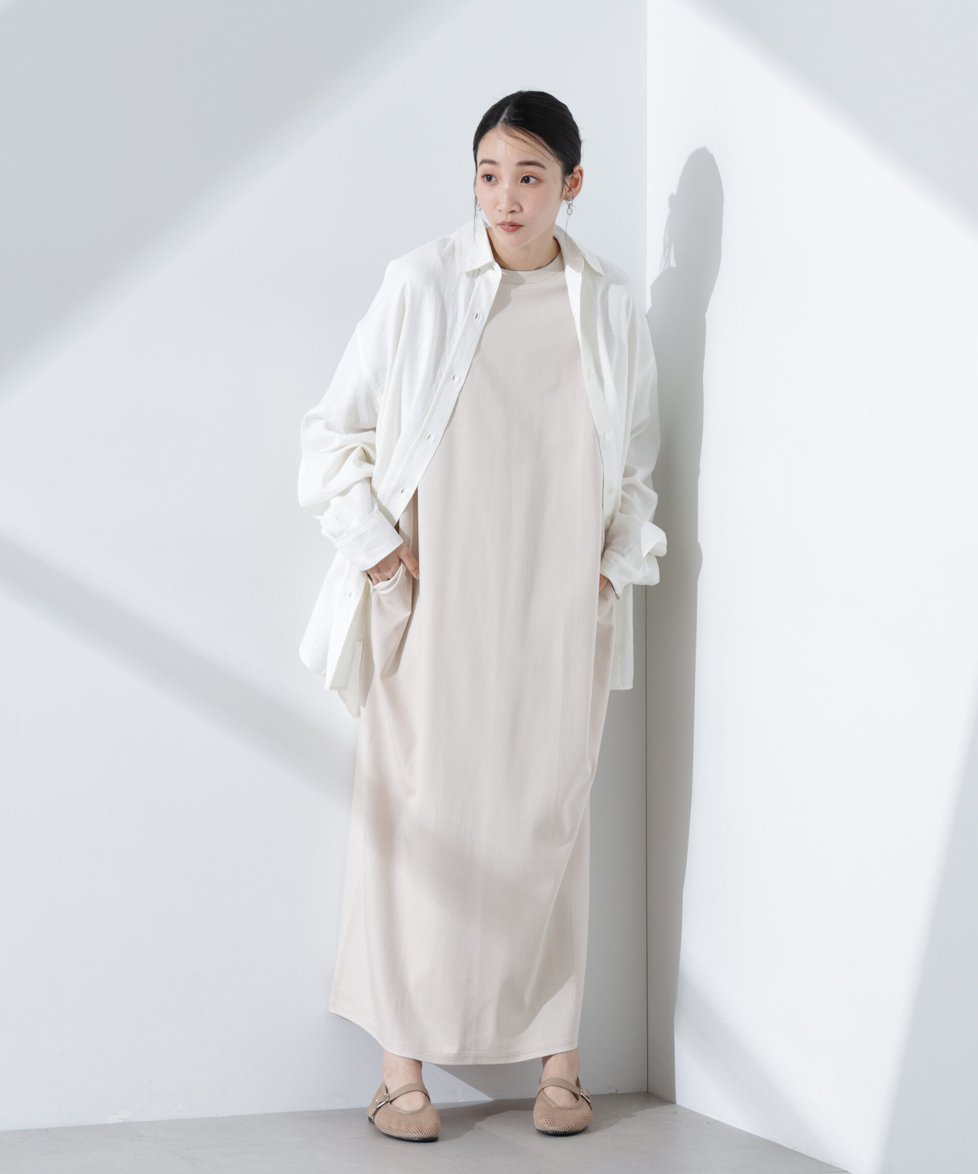 nano･universe「Anti Smell Linen ベーシックワイドシャツ」|シャツ・ブラウス|