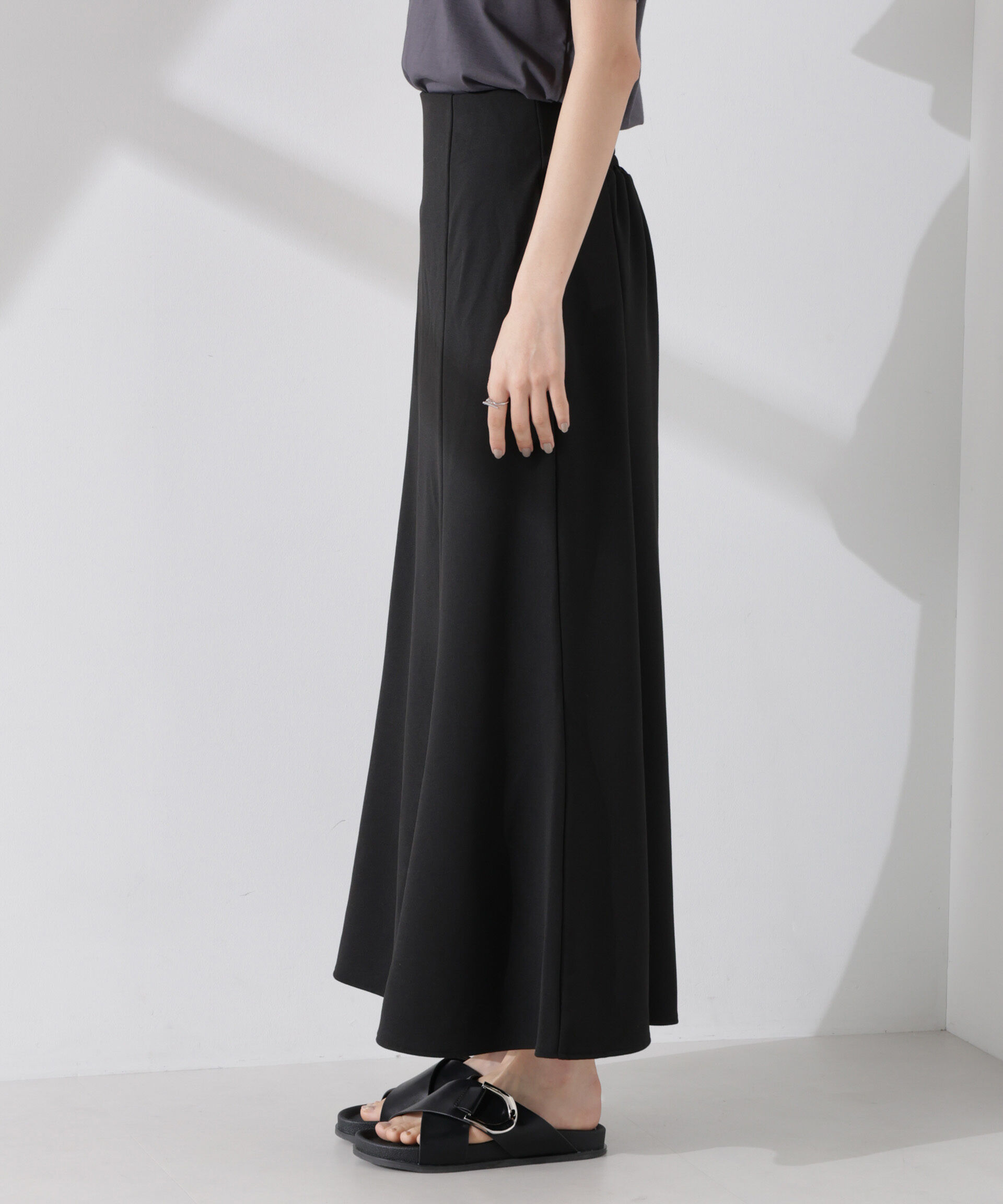 nano･universe「カットジョーゼットフレアスカート（セットアップ可）」|スカート|