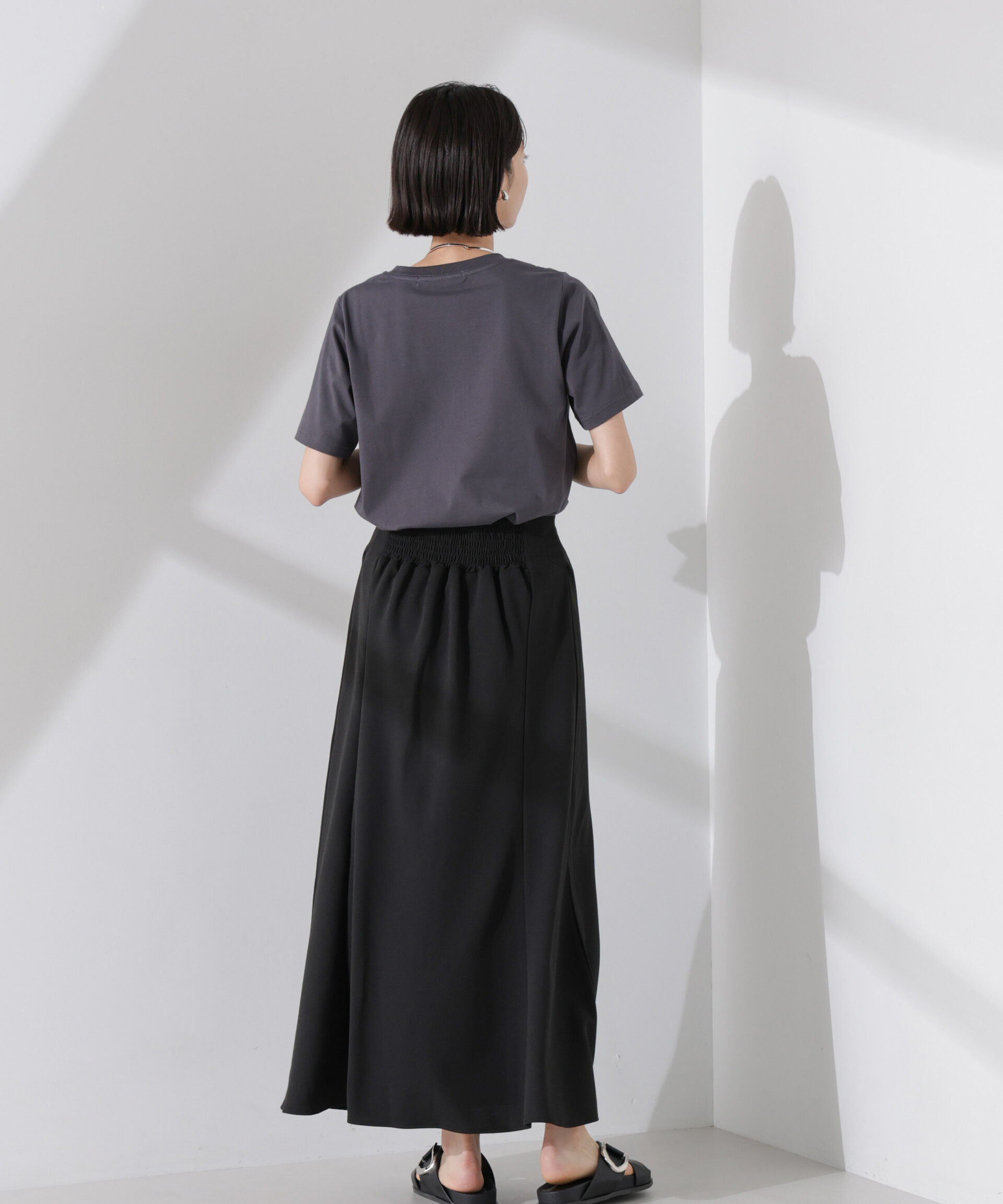 nano･universe「カットジョーゼットフレアスカート（セットアップ可）」|スカート|