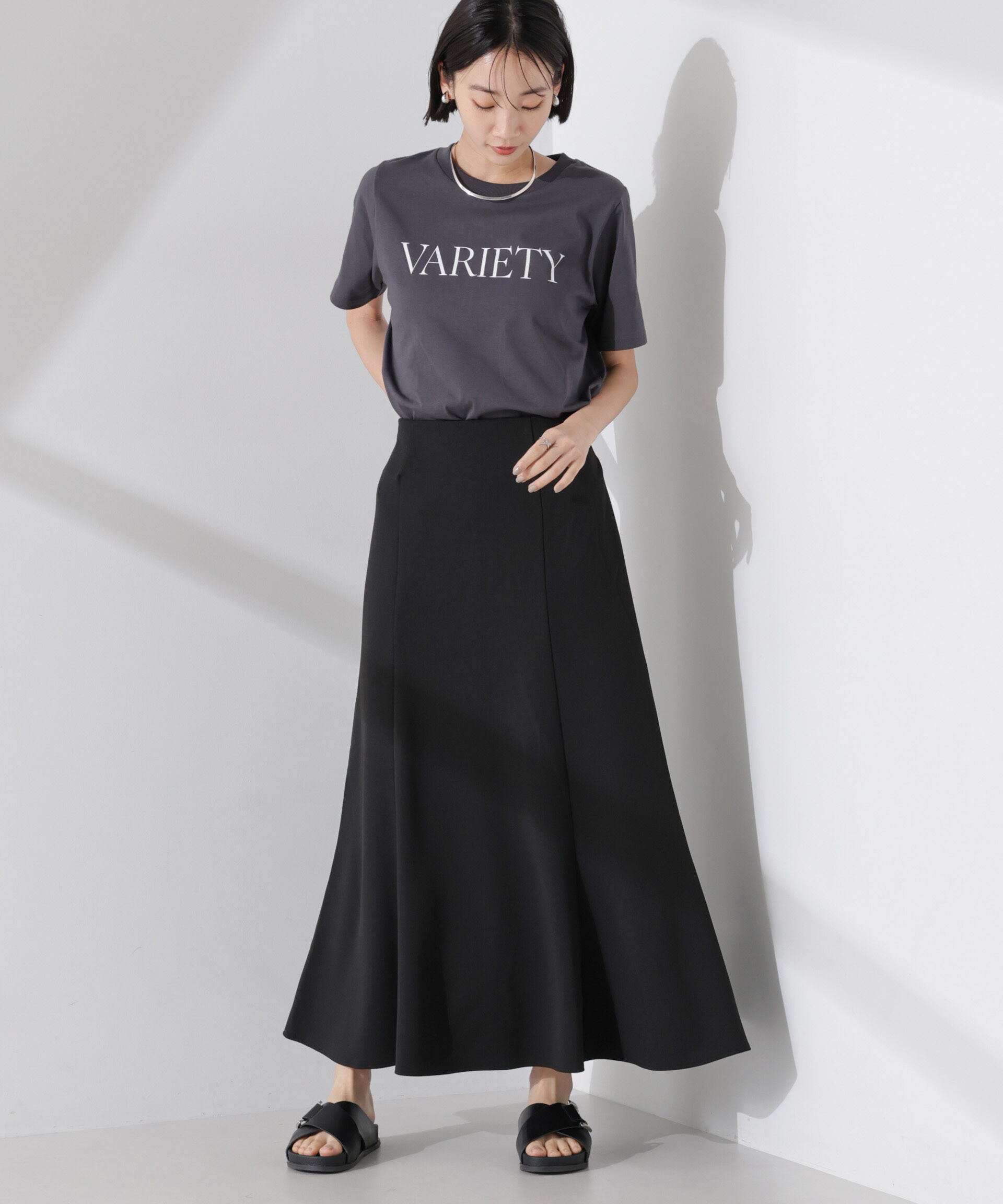 nano･universe「カットジョーゼットフレアスカート（セットアップ可）」|スカート|