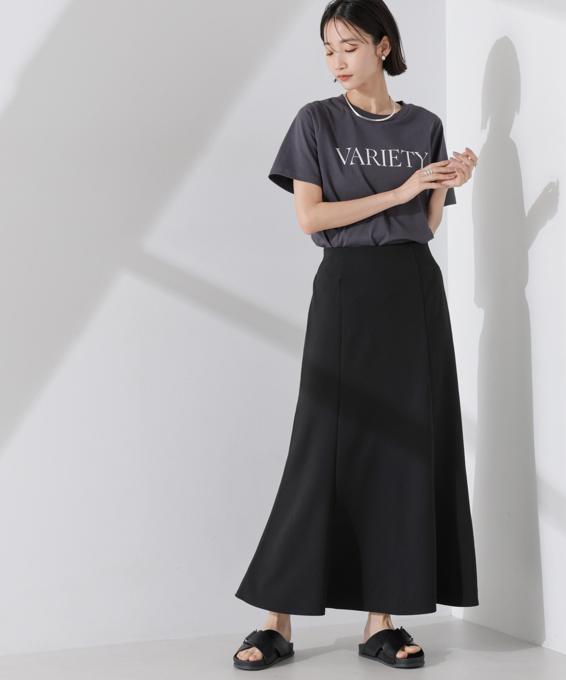 nano･universe「カットジョーゼットフレアスカート（セットアップ可）」|スカート|