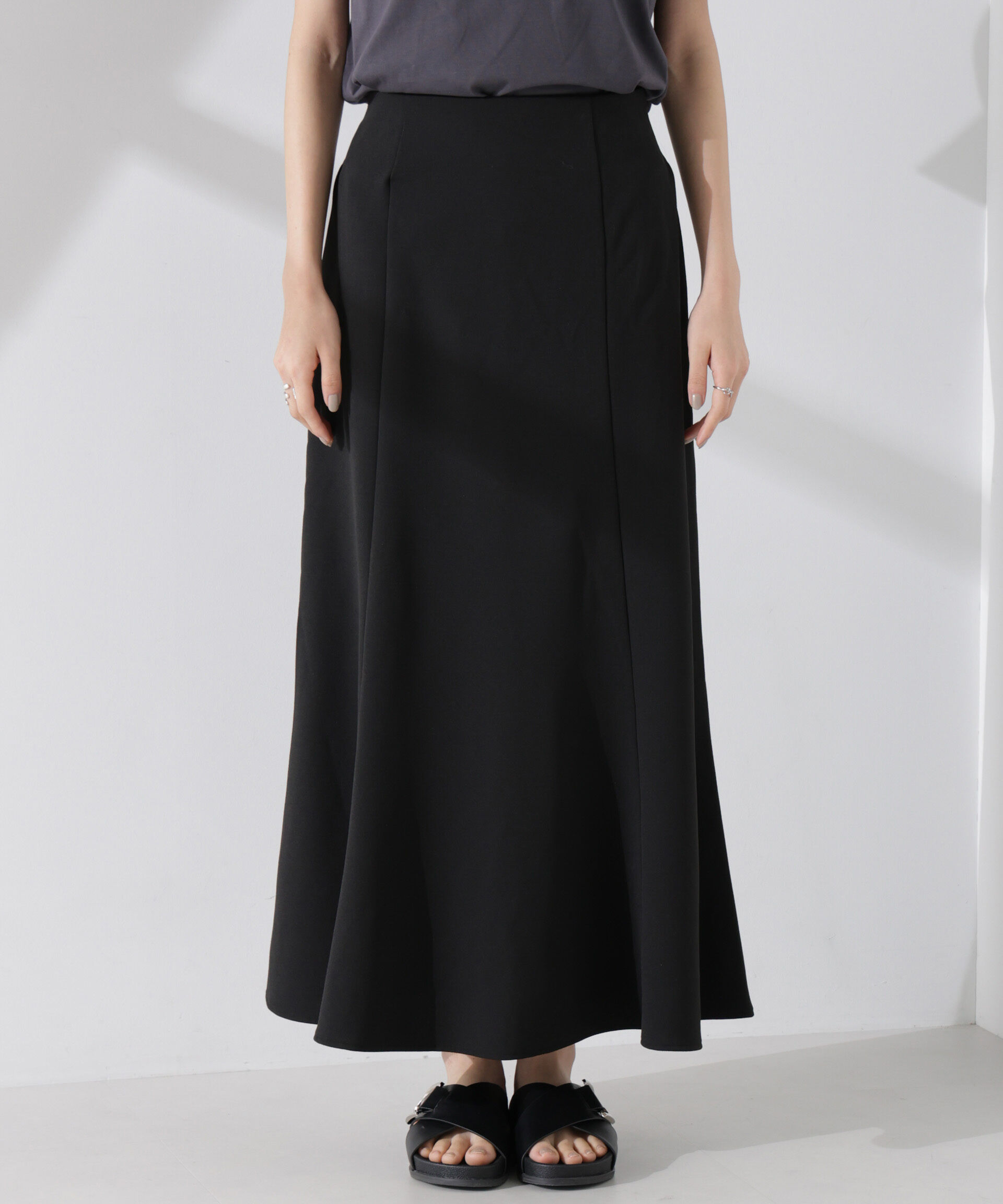 nano･universe「カットジョーゼットフレアスカート（セットアップ可）」|スカート|