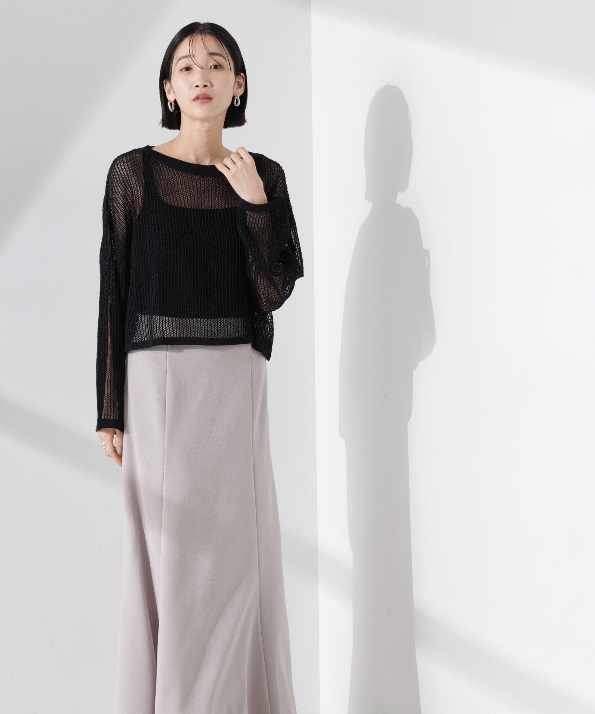 nano･universe「カットジョーゼットフレアスカート（セットアップ可）」|スカート|