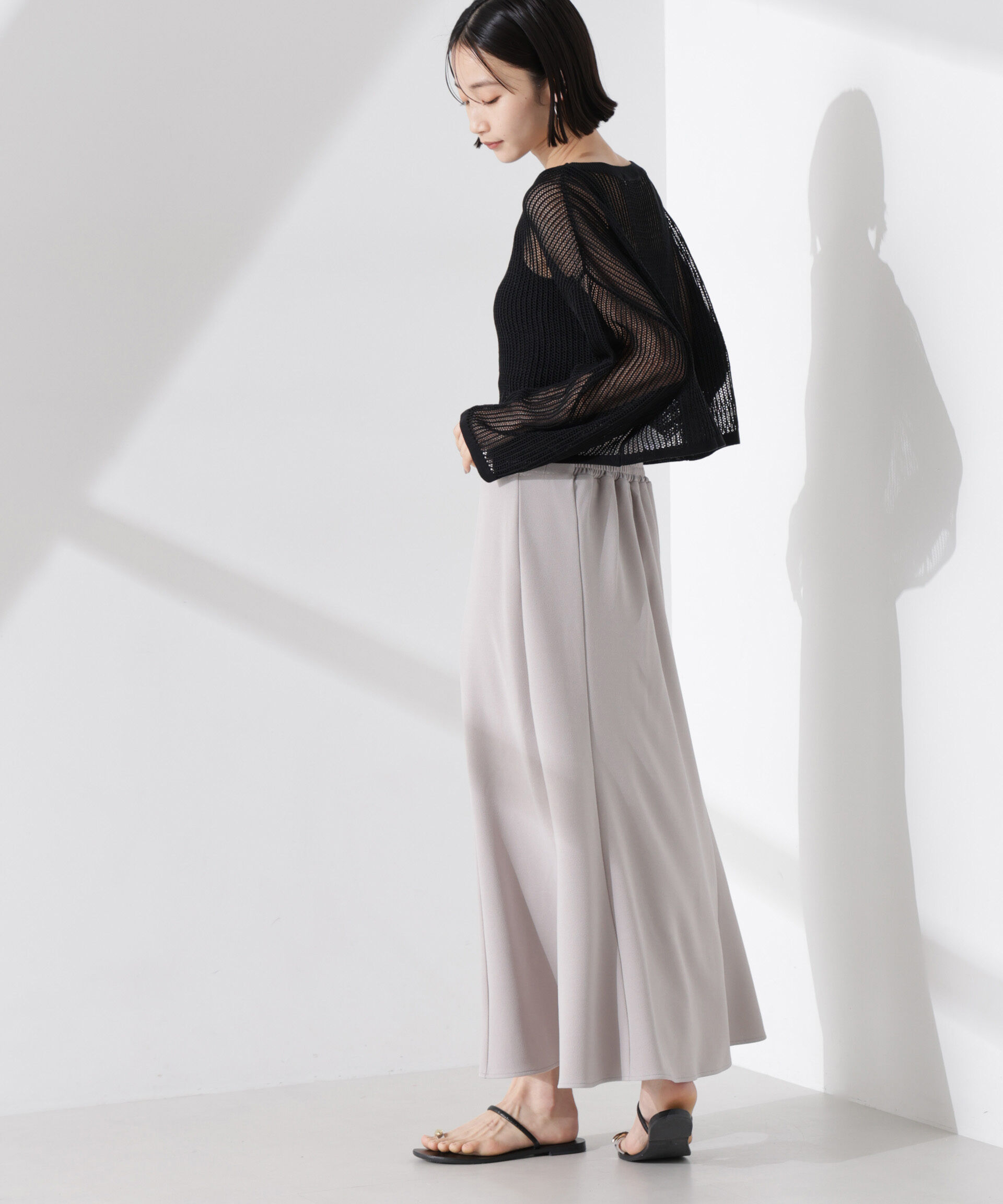 nano･universe「カットジョーゼットフレアスカート（セットアップ可）」|スカート|