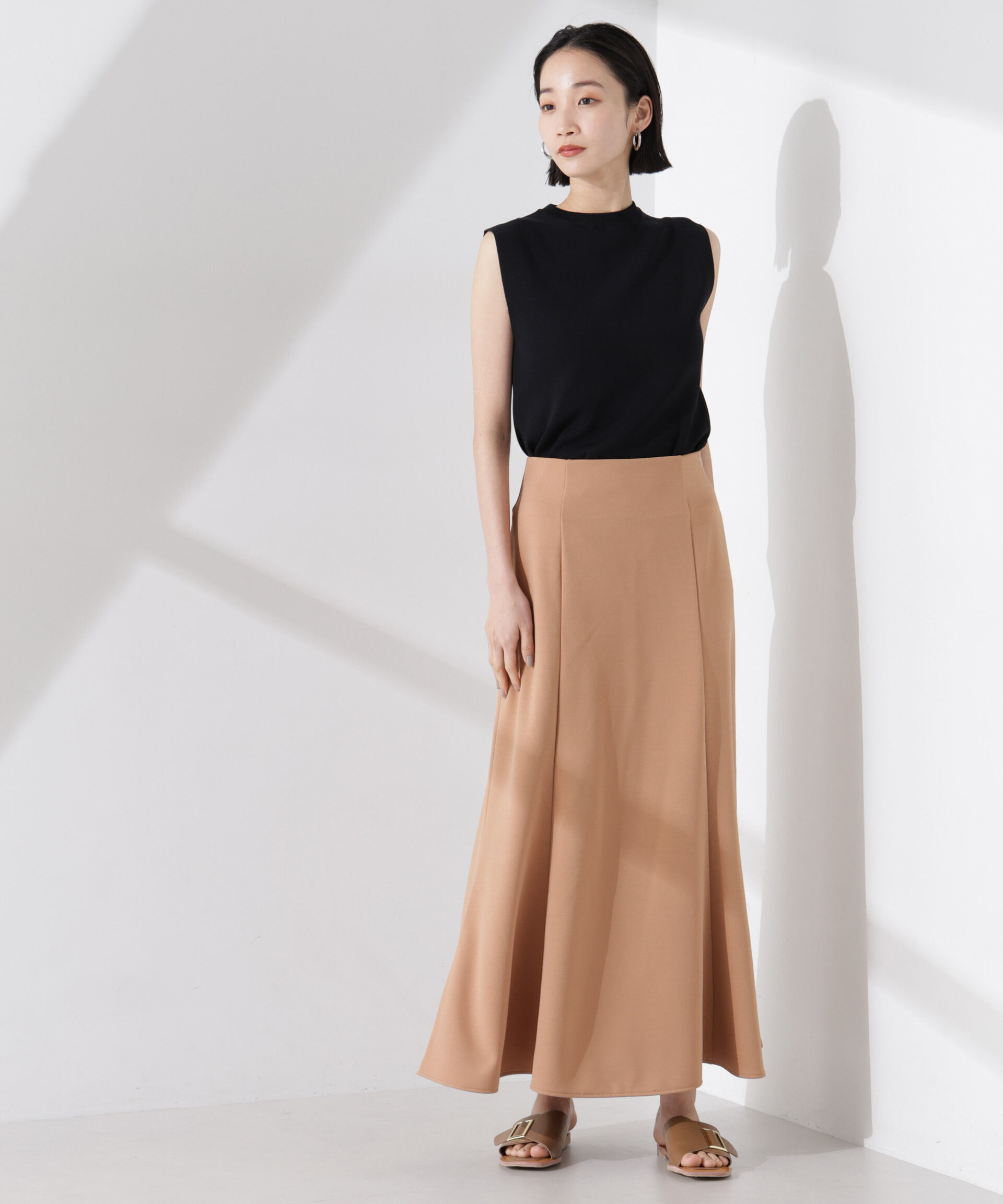 nano･universe「カットジョーゼットフレアスカート（セットアップ可）」|スカート|