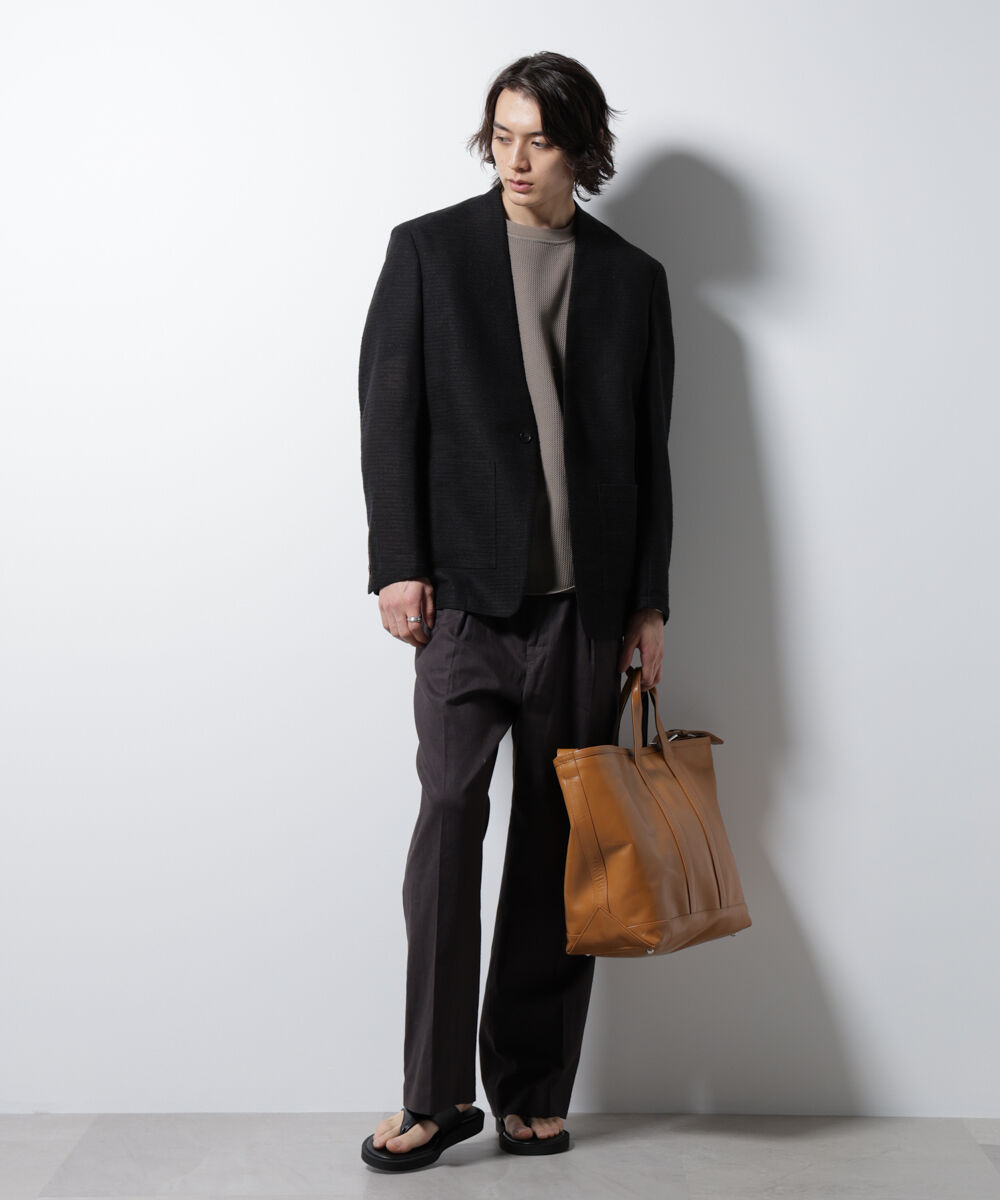 nano･universe「スラブラメ ノーカラージャケット」|テーラードジャケット|