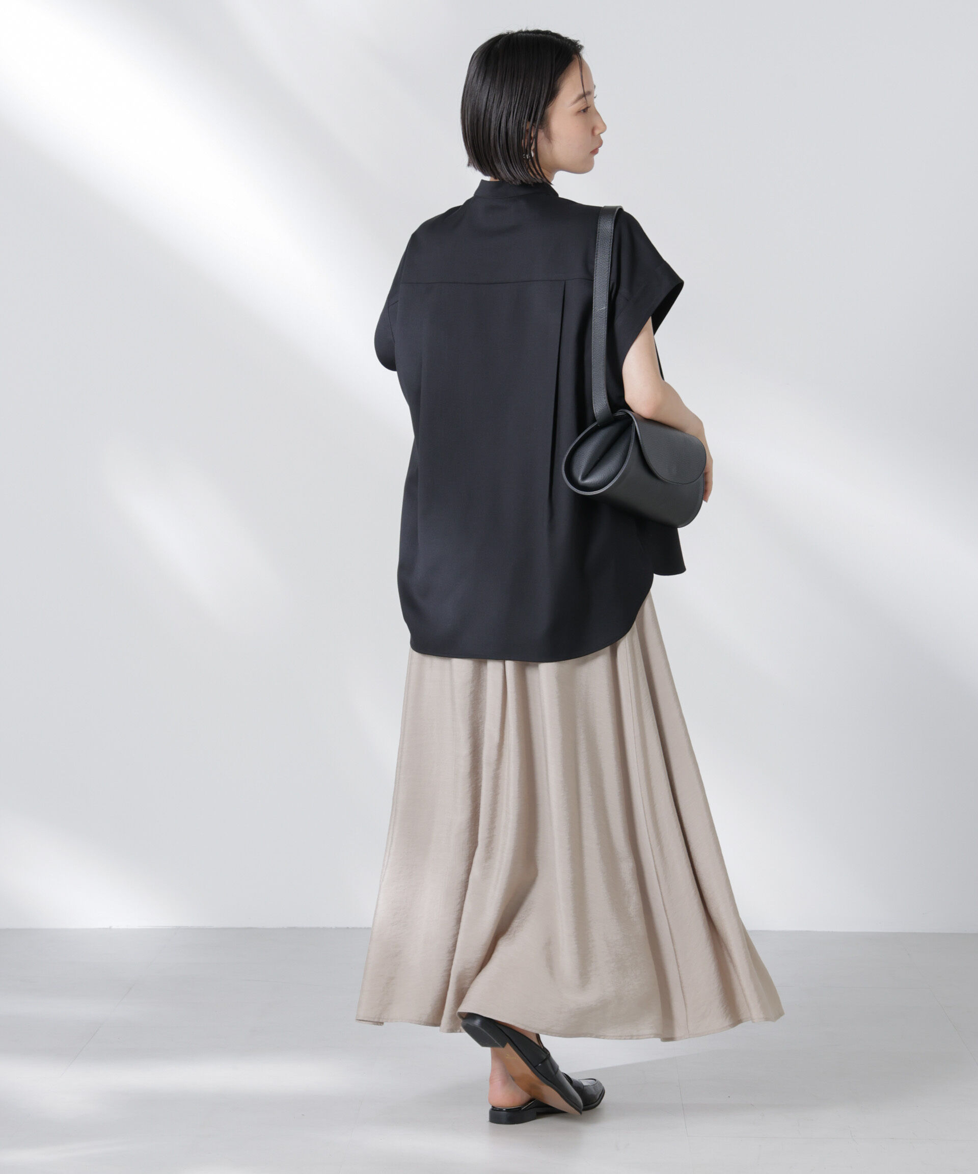 nano･universe「バンドカラーノースリーブシャツ(セットアップ可)」|シャツ・ブラウス|