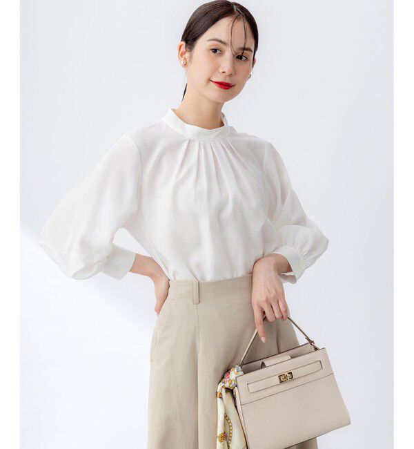 組曲「リヨセルシャーティングハイネック ブラウス」|シャツ・ブラウス|アイボリー系